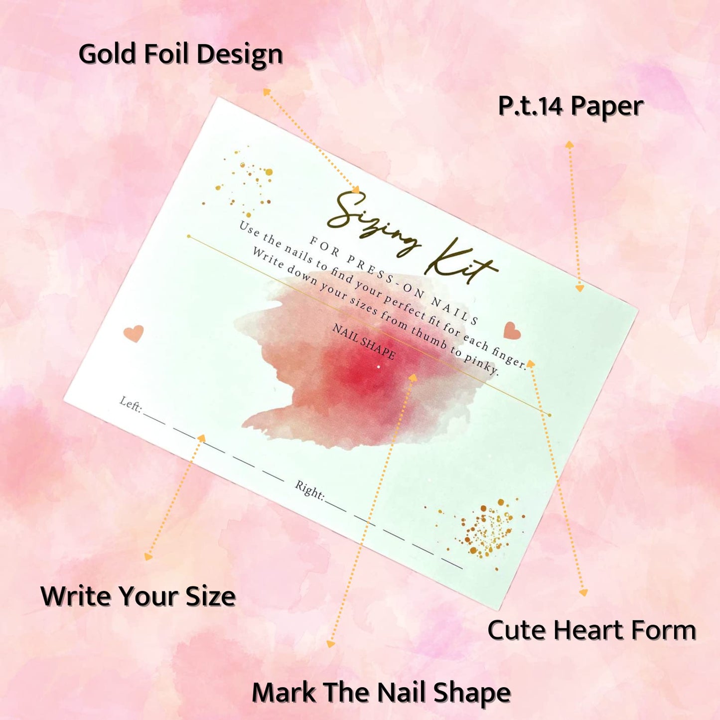 Press On Nails Sizing Kit Card and Ocean Nail Charms Bundle