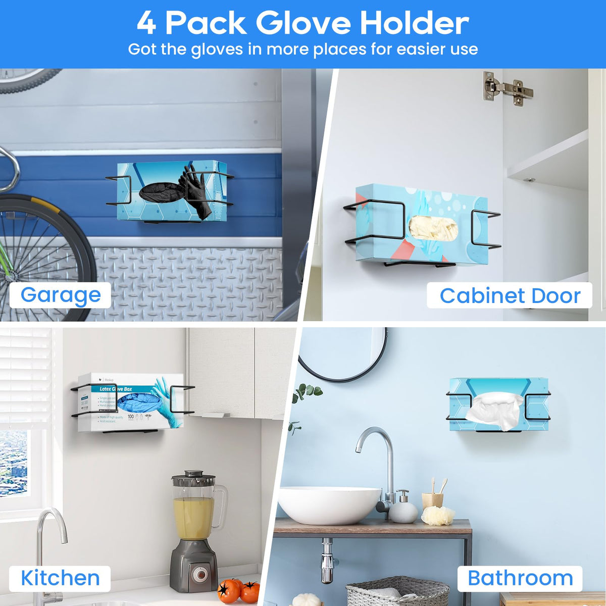 Glove Box Holder Wall Mount Dispenser