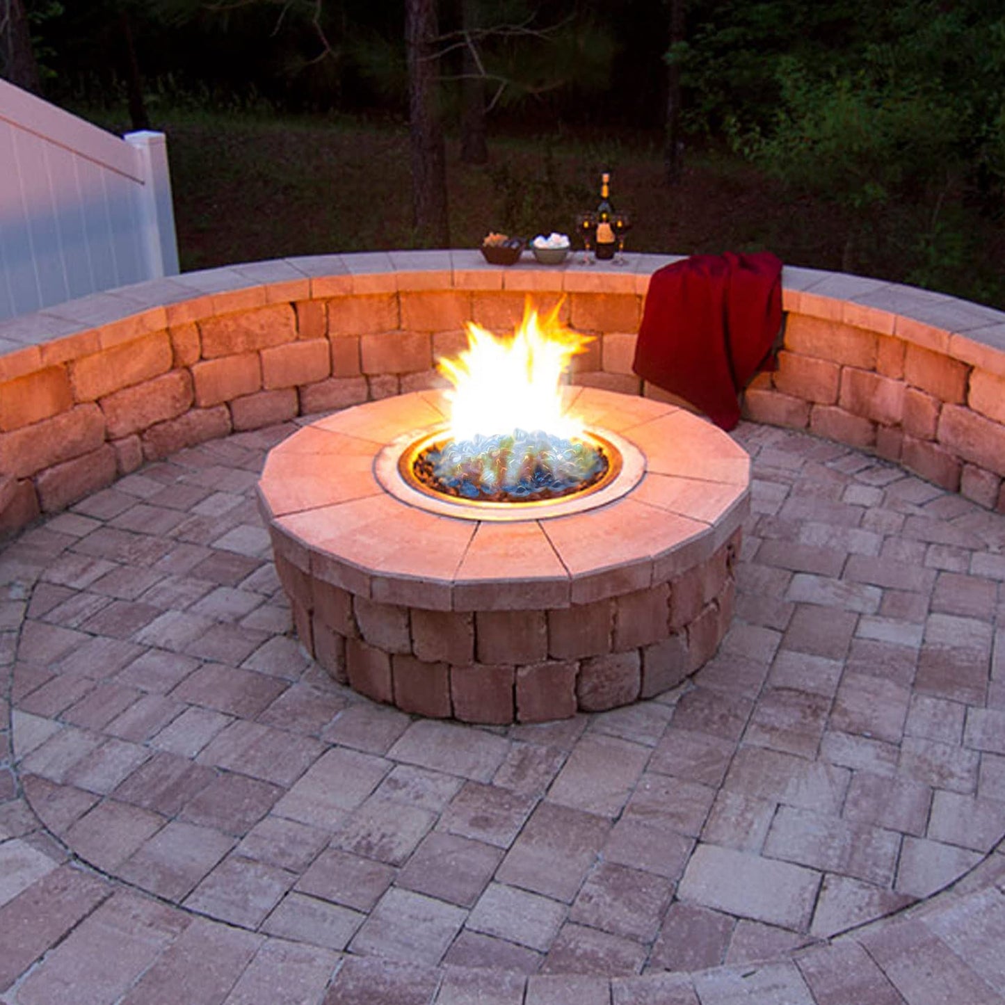 GasSaf 10-Pound 1 inch Diamonds Fire Glass for Gas or Propane Fire Pit Fireplace & Landscaping (Caribbean Blue Luster)
