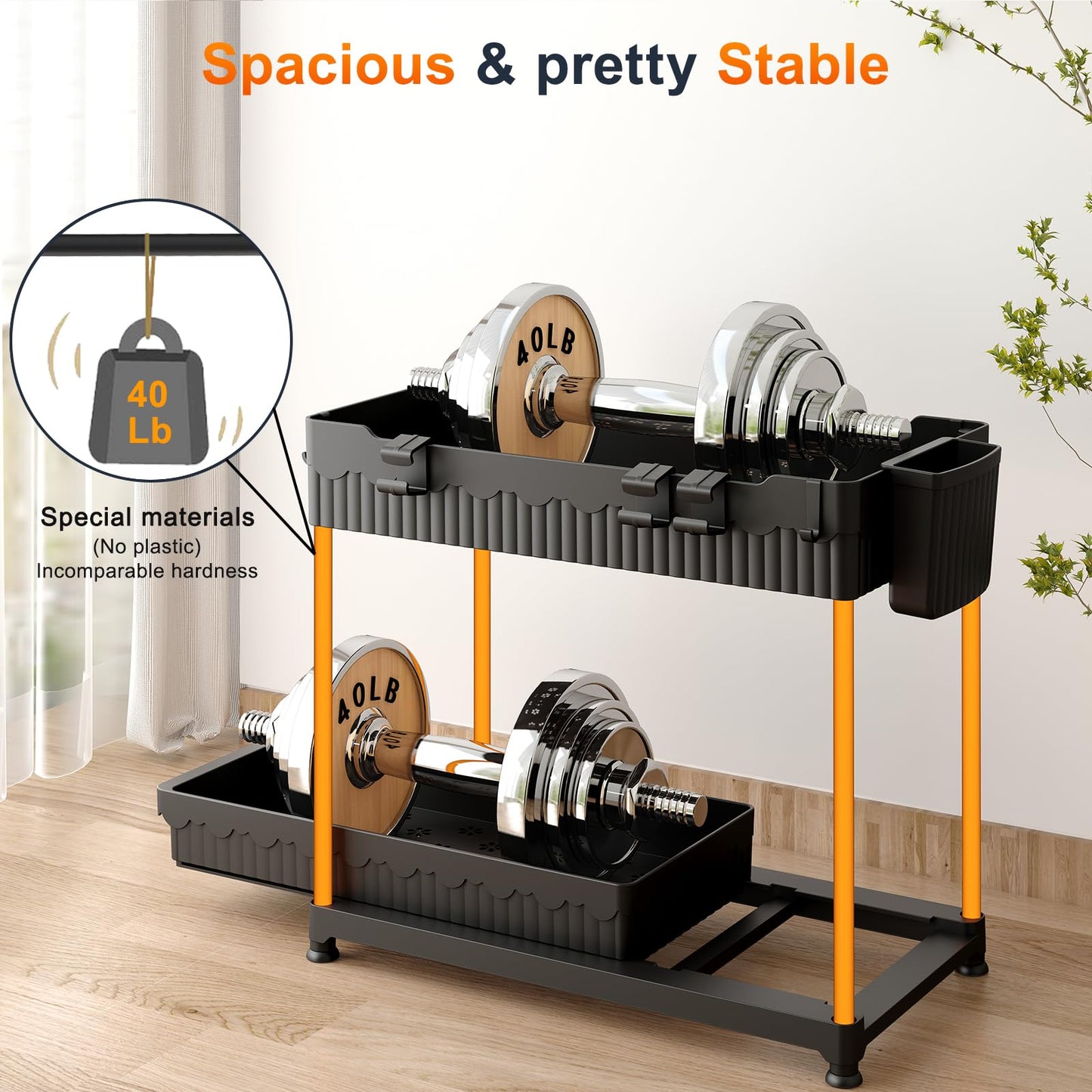 Sevenblue 4 Pack Under Sink Organizer, Bathroom Organizers and Storage, 2 Tier Multi-Use Pull Out Cabinet Organizer with Hang Hooks and Cups (Black, 4 Pack)