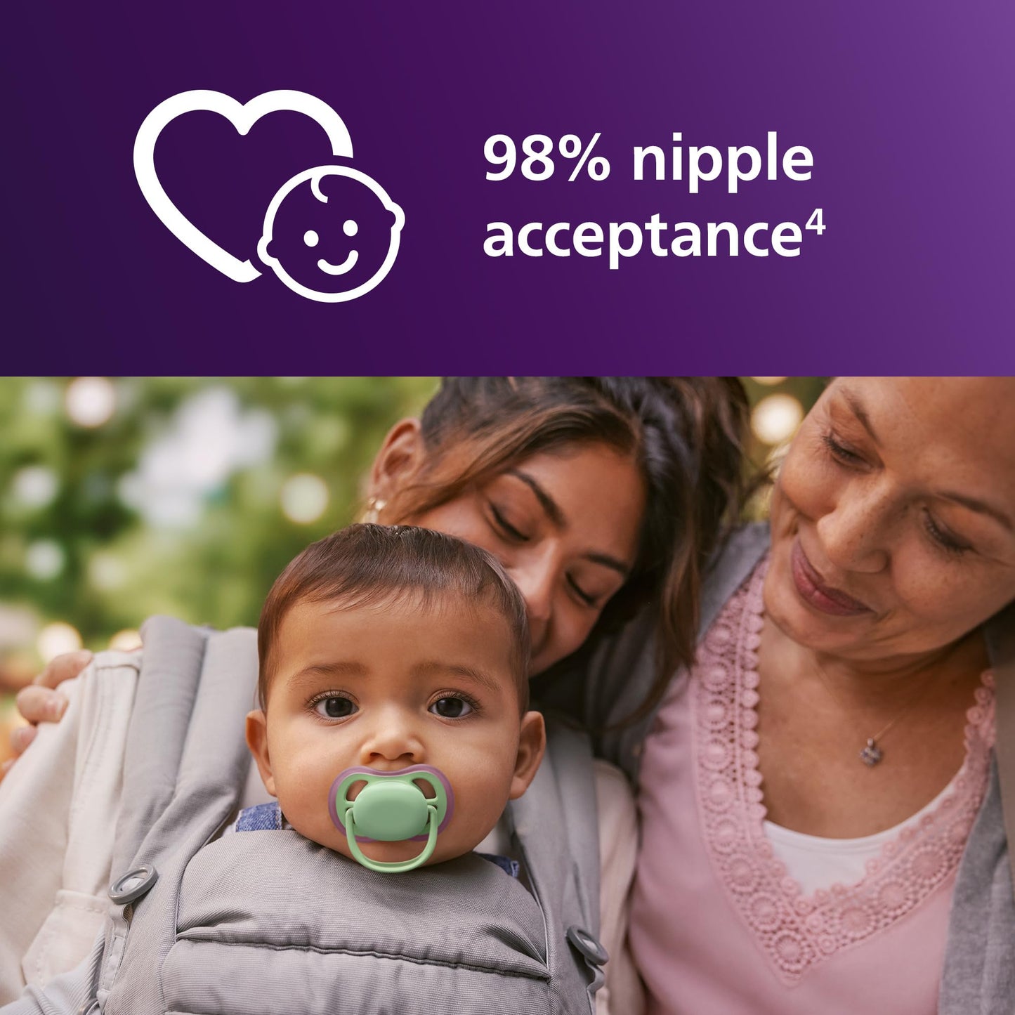 Philips Avent Ultra Air Pacifiers - Orthodontic Design, for Babies 6-18 Months, Soft Silicone Symmetrical Nipple, BPA-Free, 2 Sterilizing Cases, 4 Pack, SCF087/25