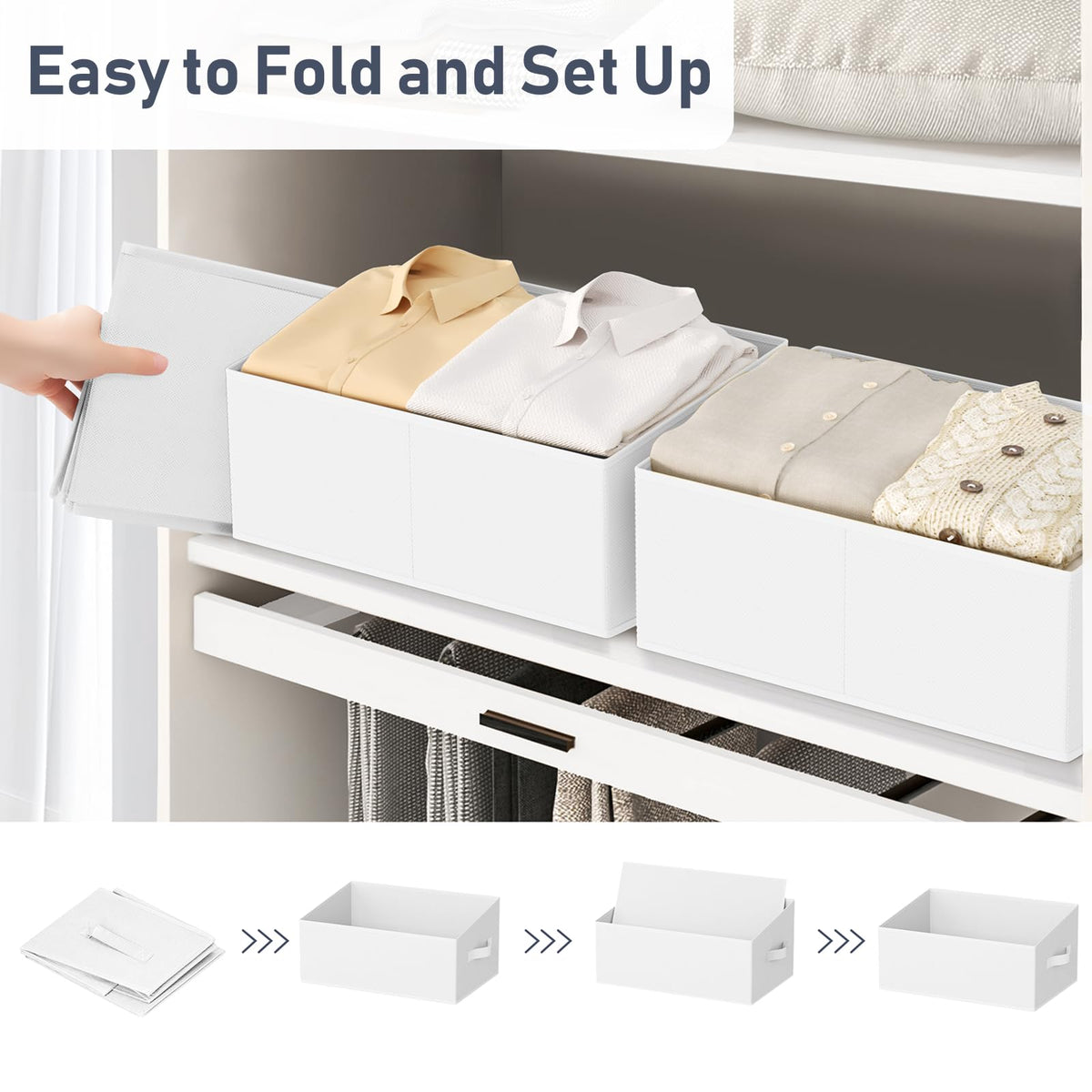 Closet Storage Bins 6 Pack (6 Count)