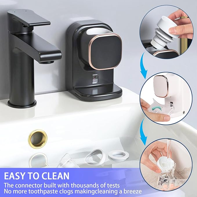 Toothpaste Squeezer,Toothpaste Dispenser Wall Mounted,Automatic Toothpaste Squeezer for Kids and Adult,Quantitative Toothpaste Dispenser Bathroom Accessories (White)