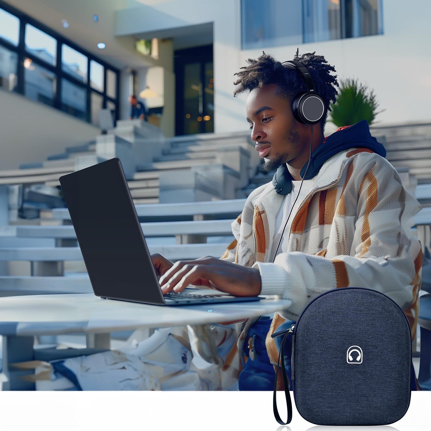 Protective Hard Shell Headphone Case for Sony WH-CH520/ WH-1000XM4, for JBL Tune 720BT/510BT, Shockproof Travel Storage Bag with Mesh Pocket, Earbud Carrying Pouch for Gym, Office, Commute (Box Only)