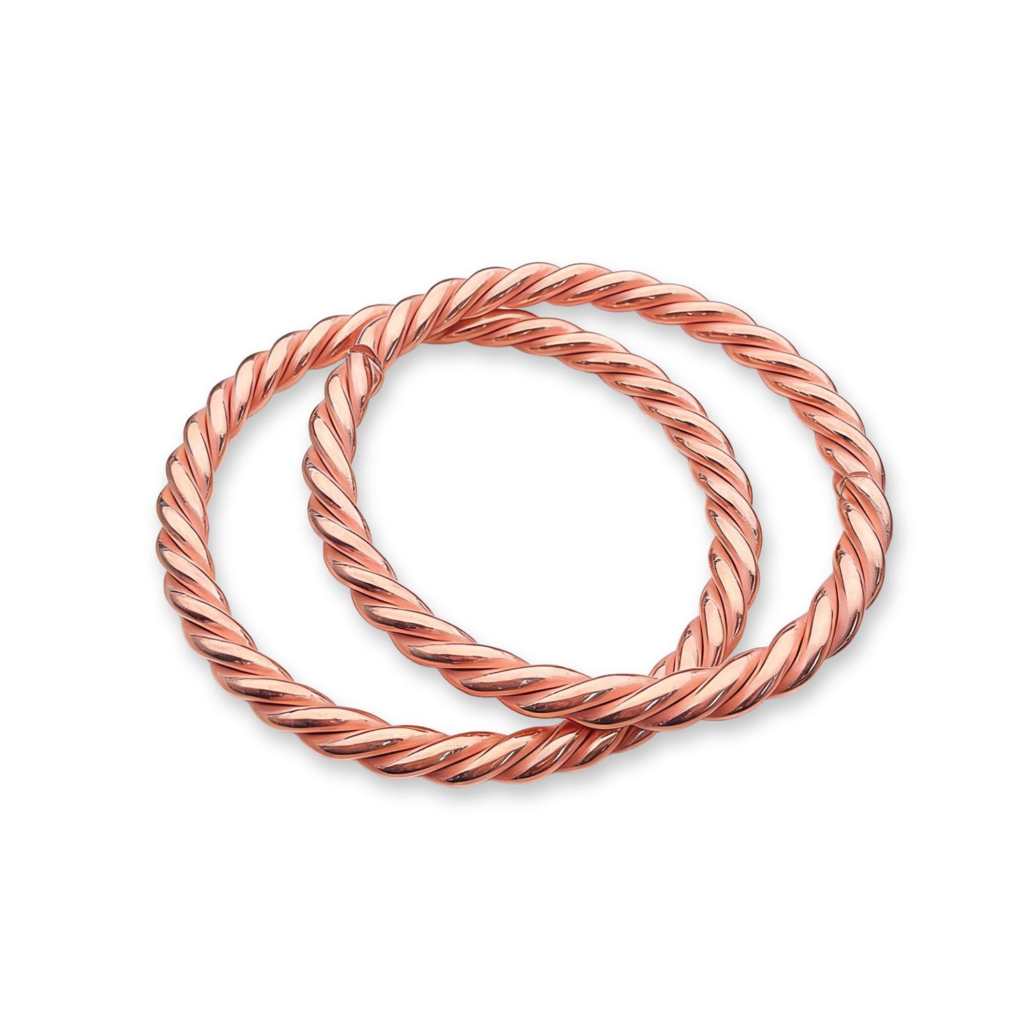 2 Pcs Solid Pure Copper Tensor Bracelet - Handmade Twisted Tensor Ring Bangle Wellness Jewelry Gift for Women and Men
