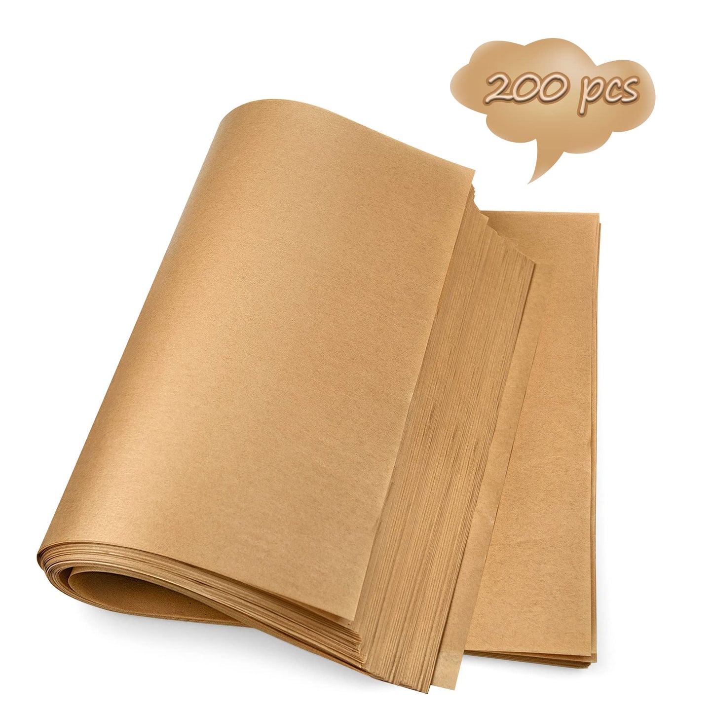 DISSKNIC 200PCS Unbleached Parchment Paper 12 x 16, Precut for Baking, Half Sheet for Cookie Sheets, Kitchen Gadgets and Supplies for Oven