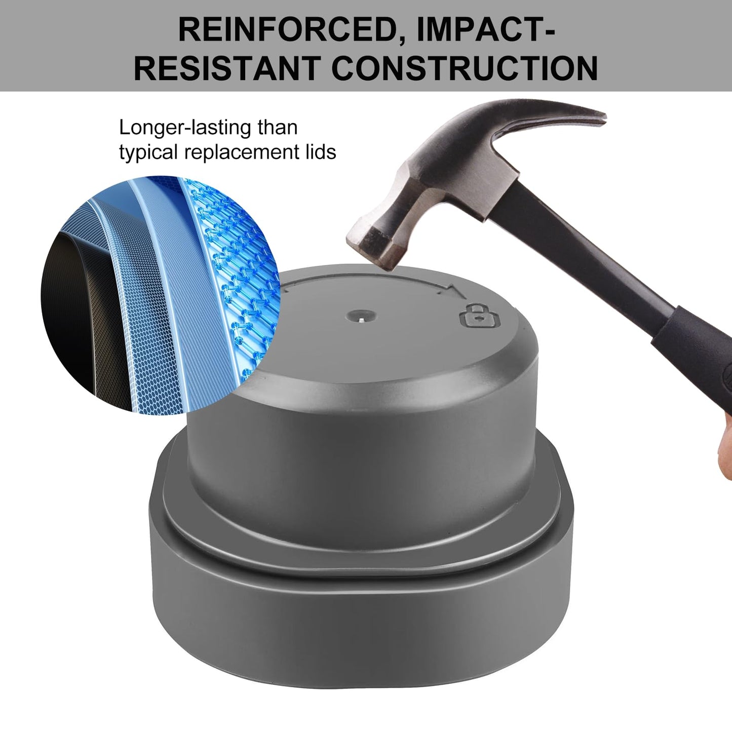Zero-Leak Vessel Cap & Shock-Proof Blade Cover for Ninja Blast Portable Blender Accessories (BC100/BC151) — Odor-Resistant Tritan Lid, Double-Seal Leakproof, Easy-Clean, Travel/Gym/Car Ready