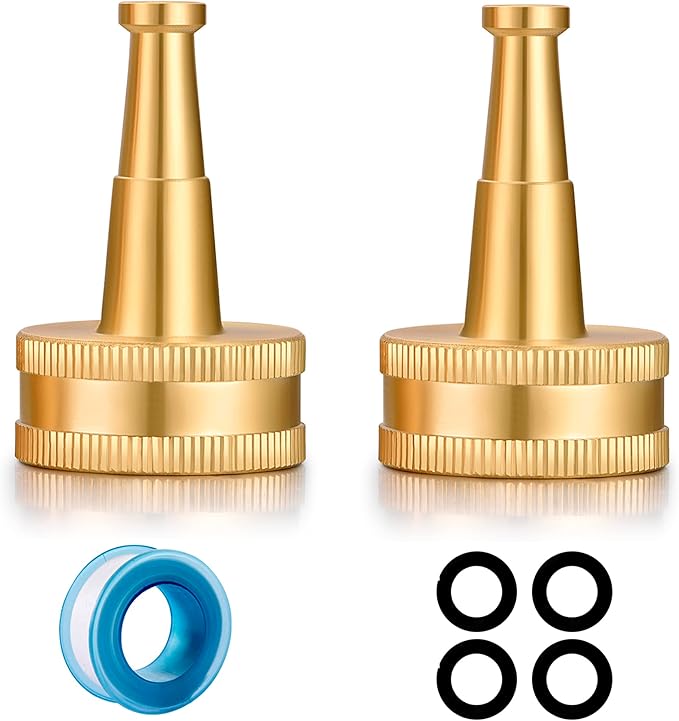 Brass Hose Nozzles,Heavy-Duty Brass Jet Sweeper Jet Nozzle, 2 Pack (Jet Sweeper BB)