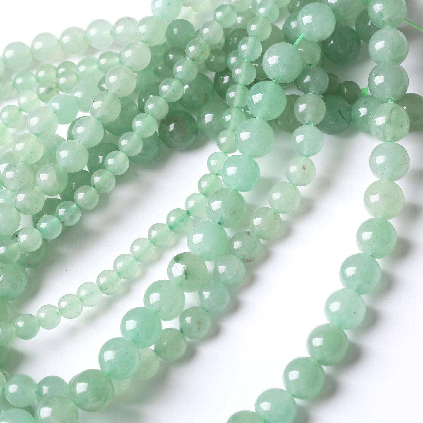 10MM Green Aventurine Round Loose Beads Natural Gem Beads Crystal Energy Stone Beads for Jewelry Making DIY Bracelet Necklace