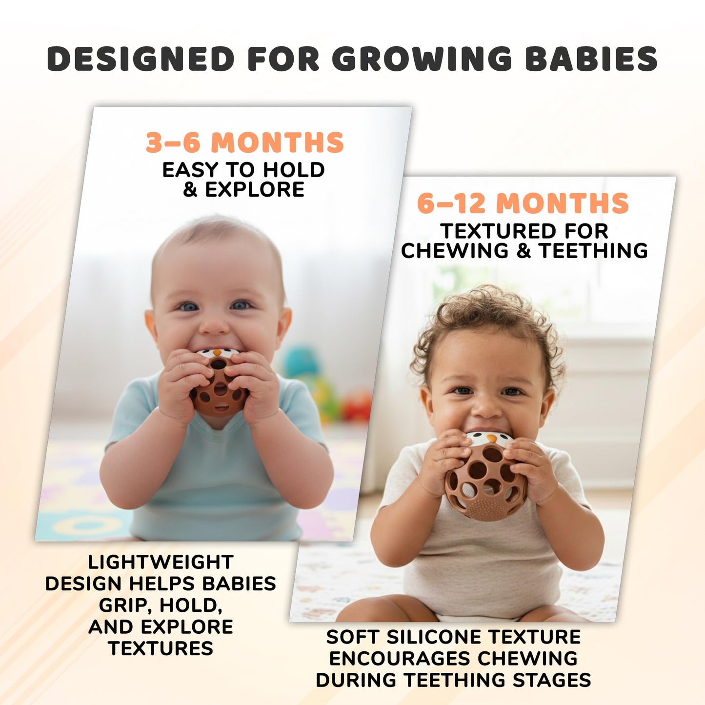 Baby’s Way Teething Toy – Owl Silicone Teether Toy for Babies 3–6 Months Toys for 6–12 Months – Baby Teething Relief, Silicone Teethers for Babies
