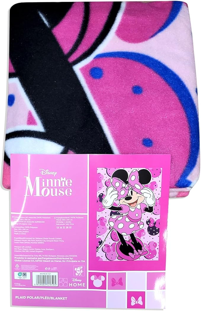 MinnieMouse Cozy Fleece Throw Blanket 40 x 60 (Smile)