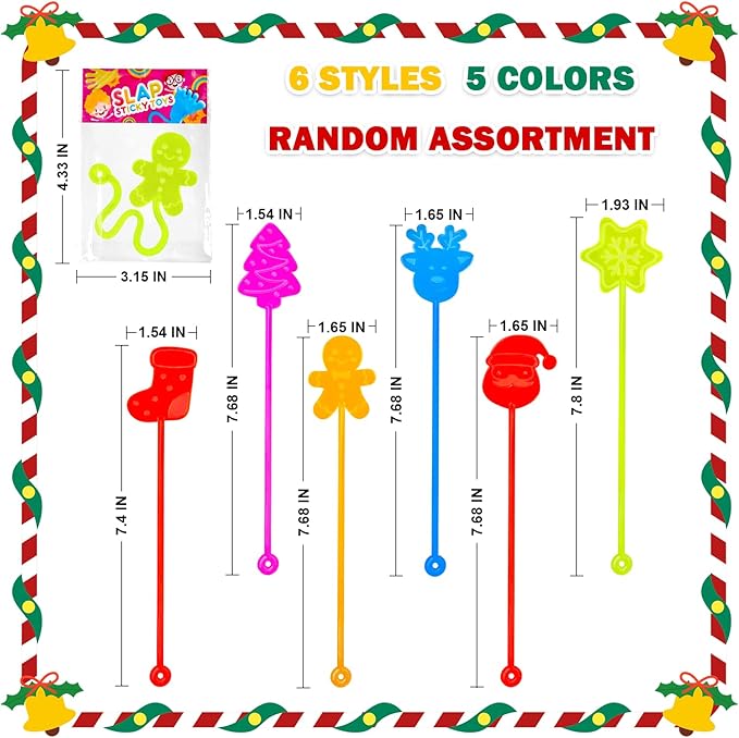 Winter Party Favors Supplies for Toddlers 60 PCS, Bulk Sticky Hands Toys Gifts for Kids, Goodie Bag Stuffers Fillers for Valentines, Small Classroom Non Candy Treats Prizes Trinkets for Boys Girls