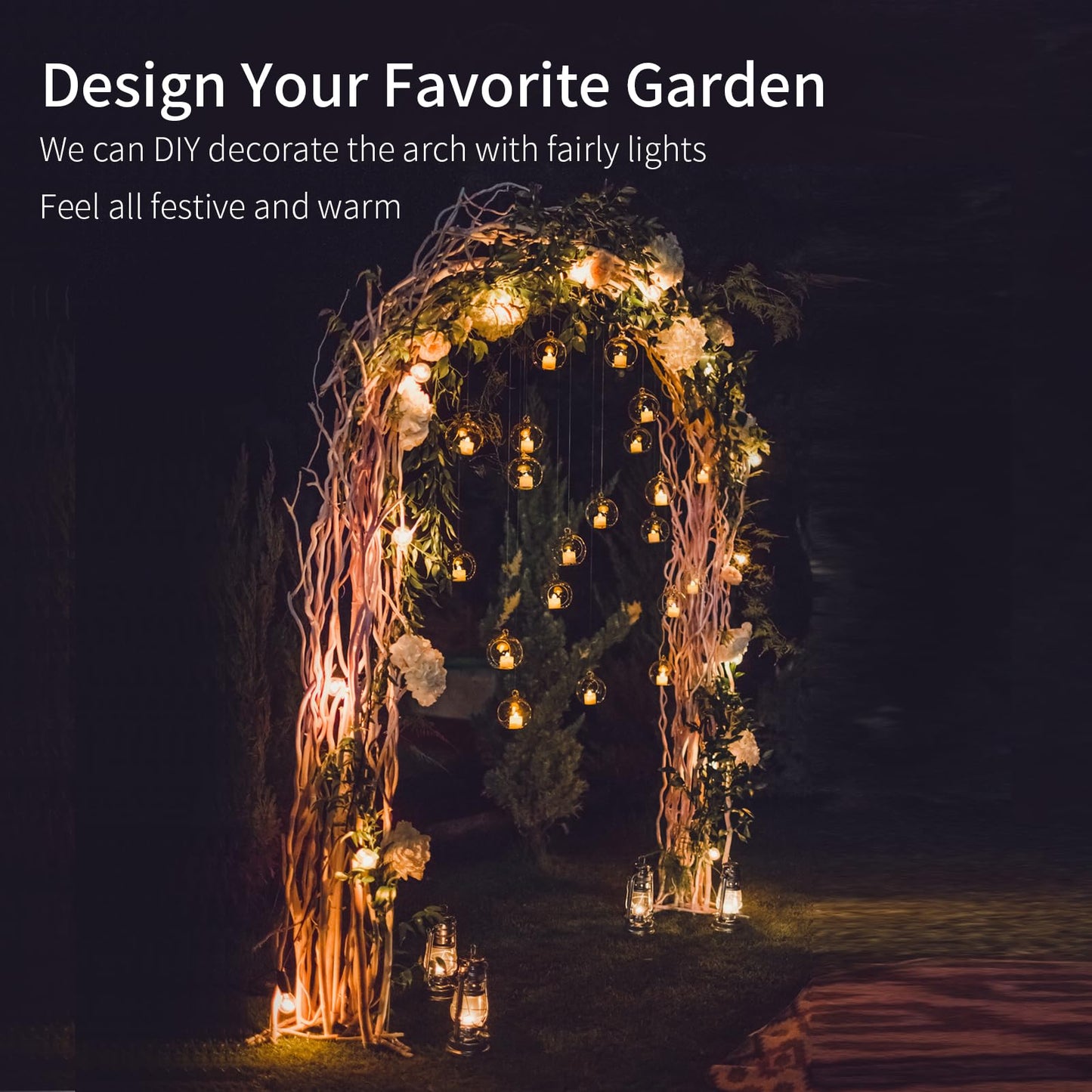 Thorise 8.3 Ft H x 4.6 Ft W Metal Pergola Arbor for Various Climbing Plant Wedding Garden Arch Bridal Party Decoration Wide Arbor