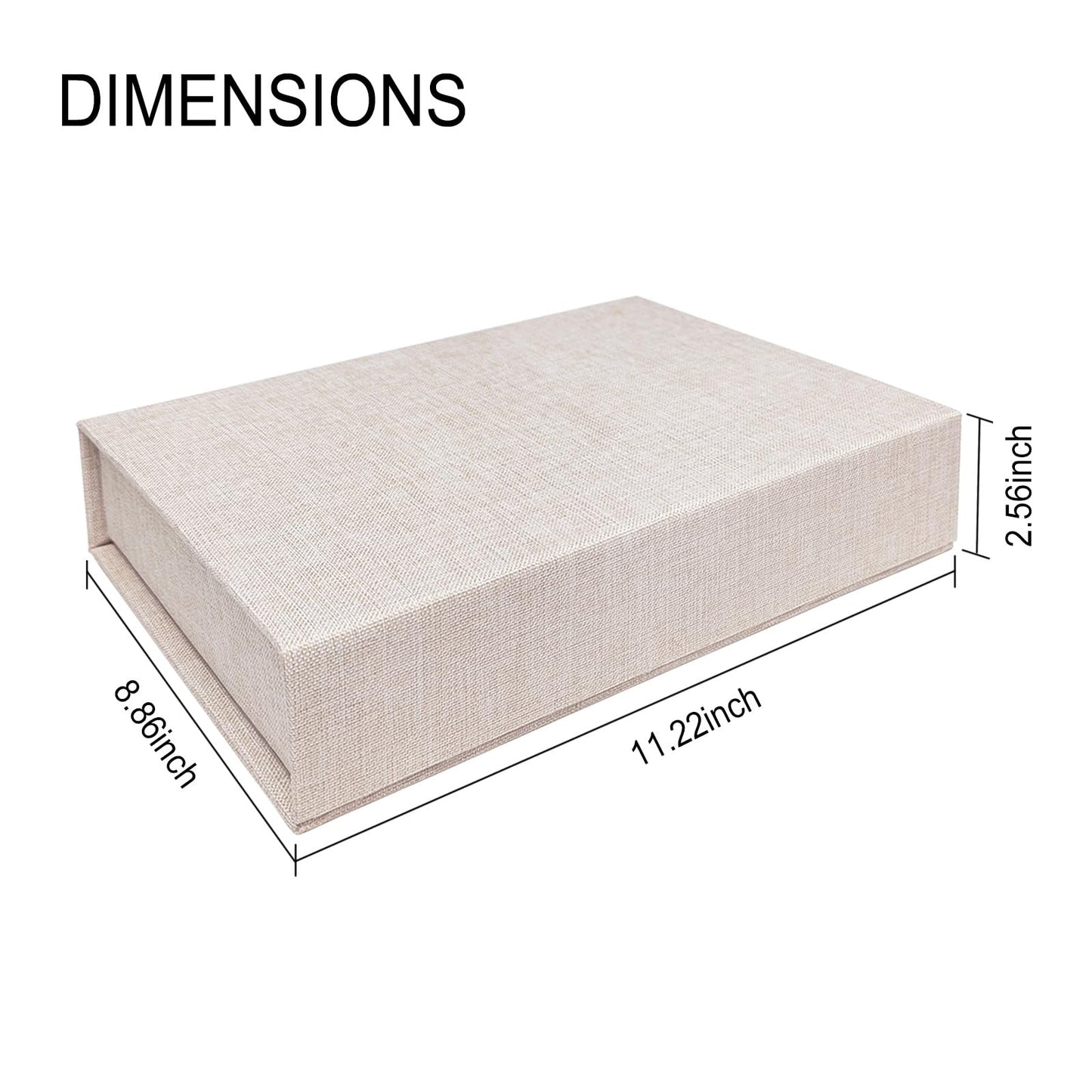 Sprsthai 8x10 Archival Photo Storage Box with Lid – Stackable Memory Keepsake Organizer for Photos, Certificates, Jewelry & Scrapbooking Supplies Beige
