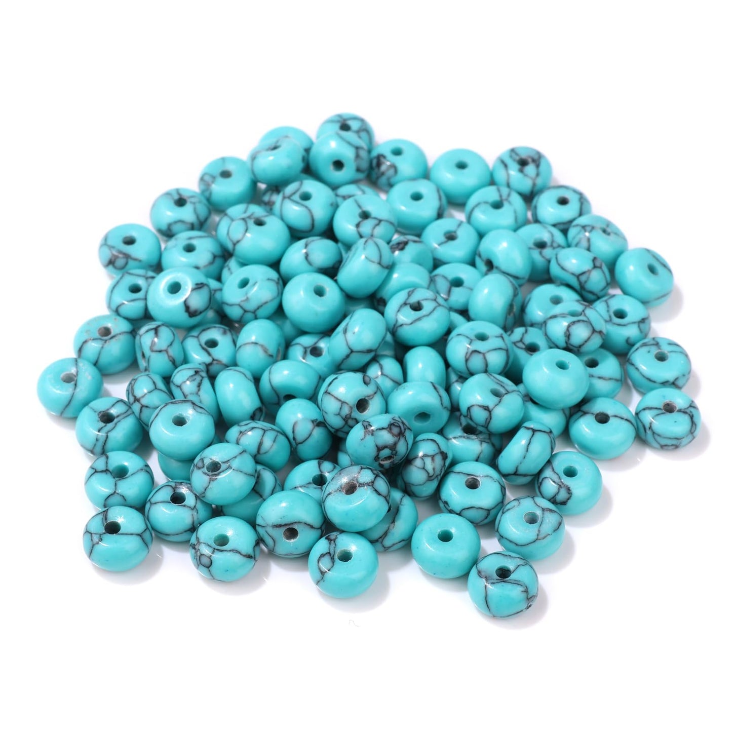 Raicegs 100pcs 5×8mm Rondelle Turquoise Beads Natural Gemstone Beads Abacus Disk Stone Loose Beads for Jewelry Making DIY Bracelets Necklace
