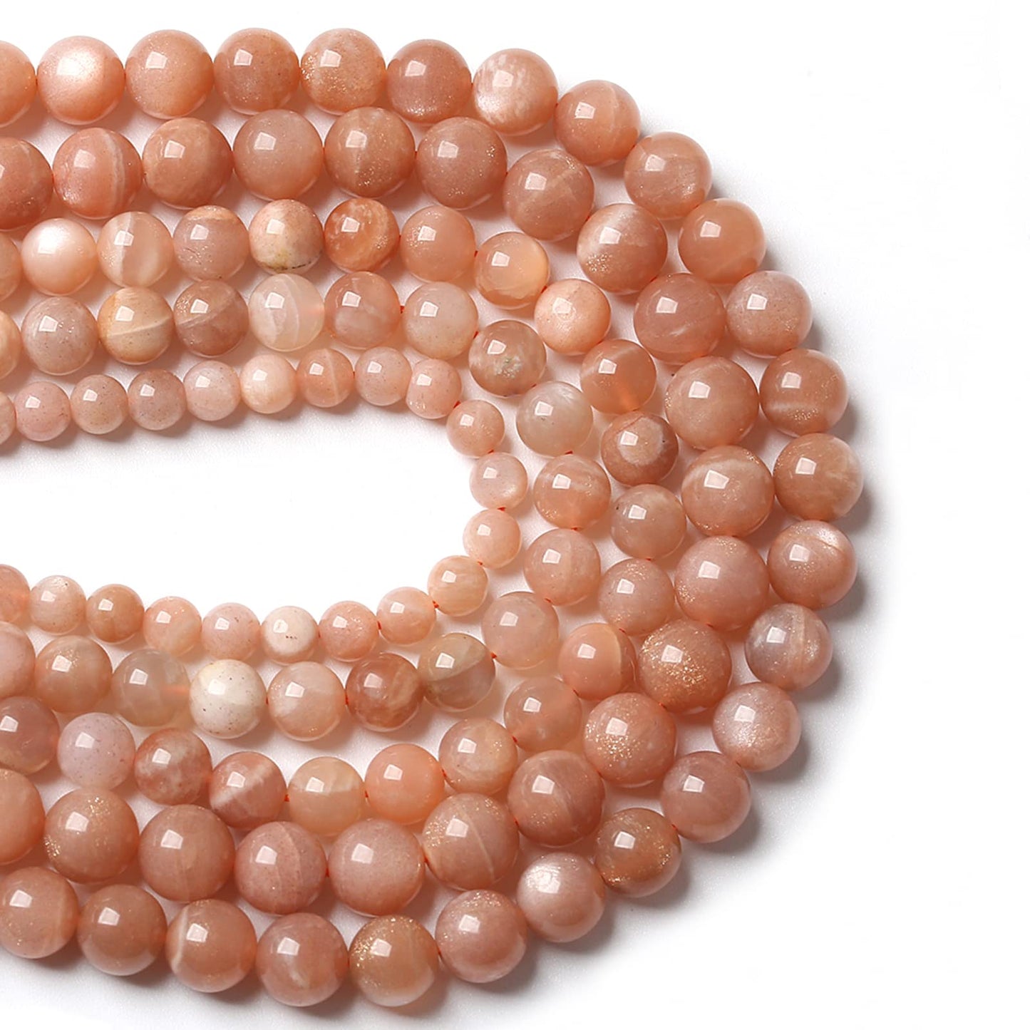 4MM 86PCS Natural Stone Sunstone Gemstone Loose Beads for Jewelry Making DIY Bracelet Crystal Beads