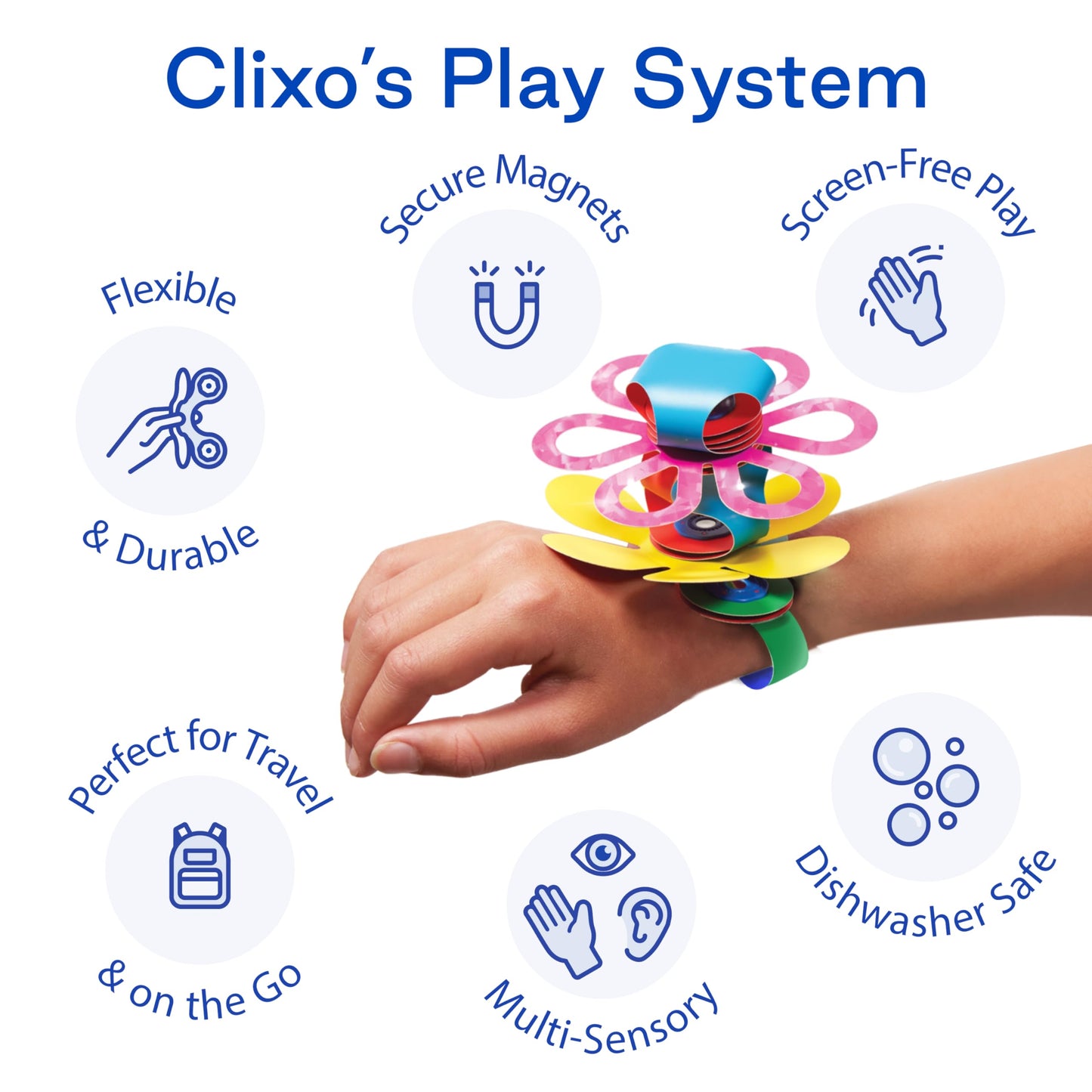 Clixo Mega Pack – 150-Piece Flexible Magnetic Building Toy for Creative Family Play | STEAM Learning, Open-Ended Play. Perfect for Collaborative Fun, Travel, and Educational Bonding. Ages 4+