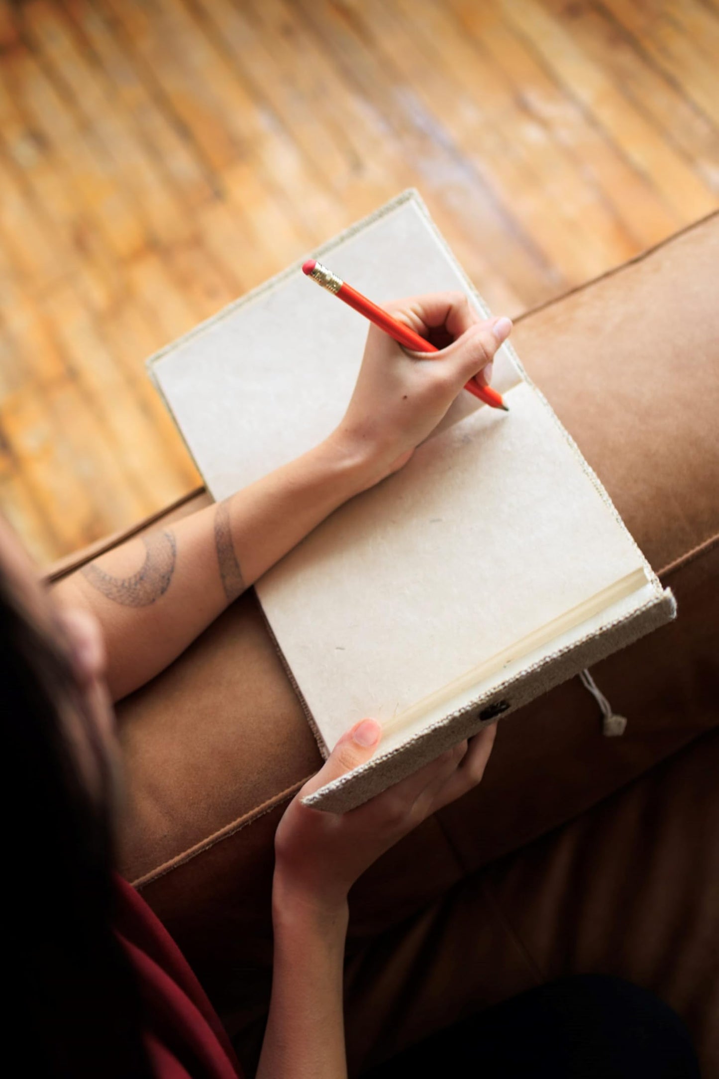 Asatre Handmade Hemp Journal with Lokta Paper – A5 Eco-Friendly Notebook, 120 Blank Pages, Vegan & Sustainable, Made in Nepal (Natural)