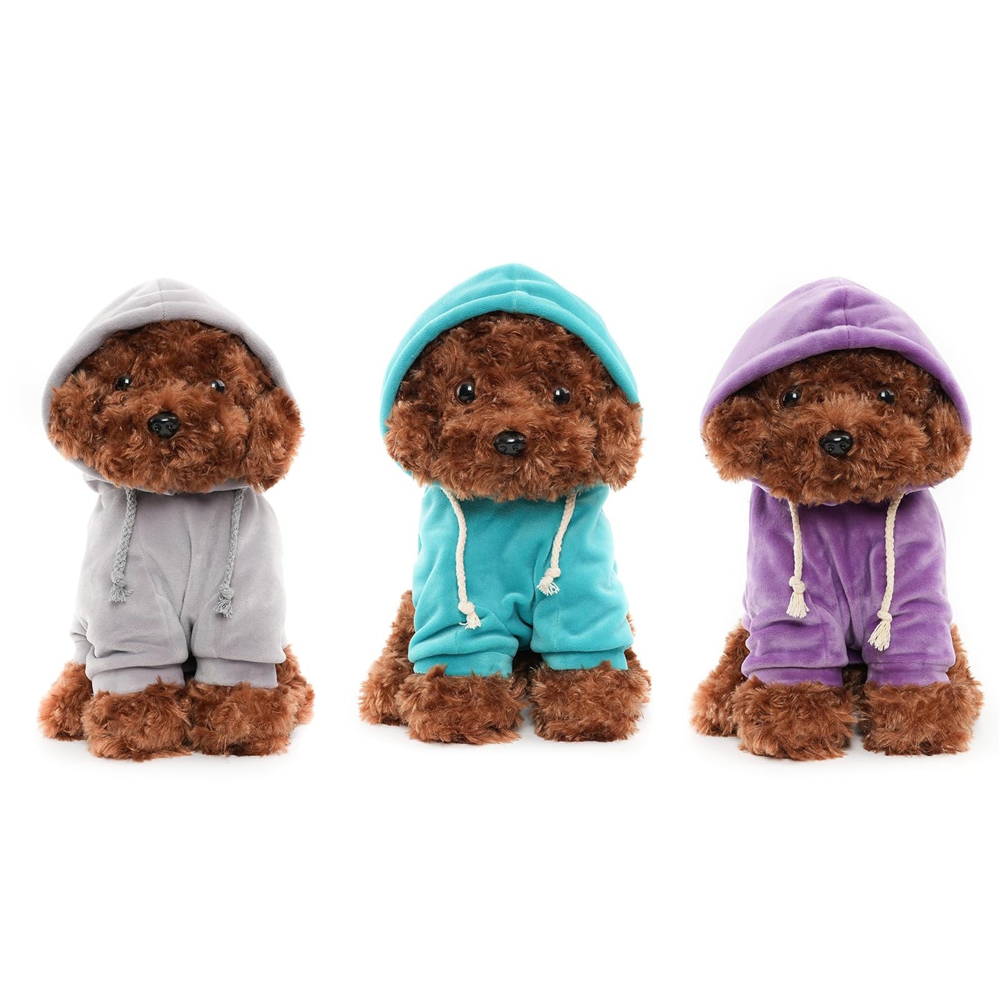 WEIGEDU Labradoodle Plush Toy, Fluffy Red Poodle Stuffed Animal with Clothes, 12.6" - Perfect for Kids, Babies, Birthday