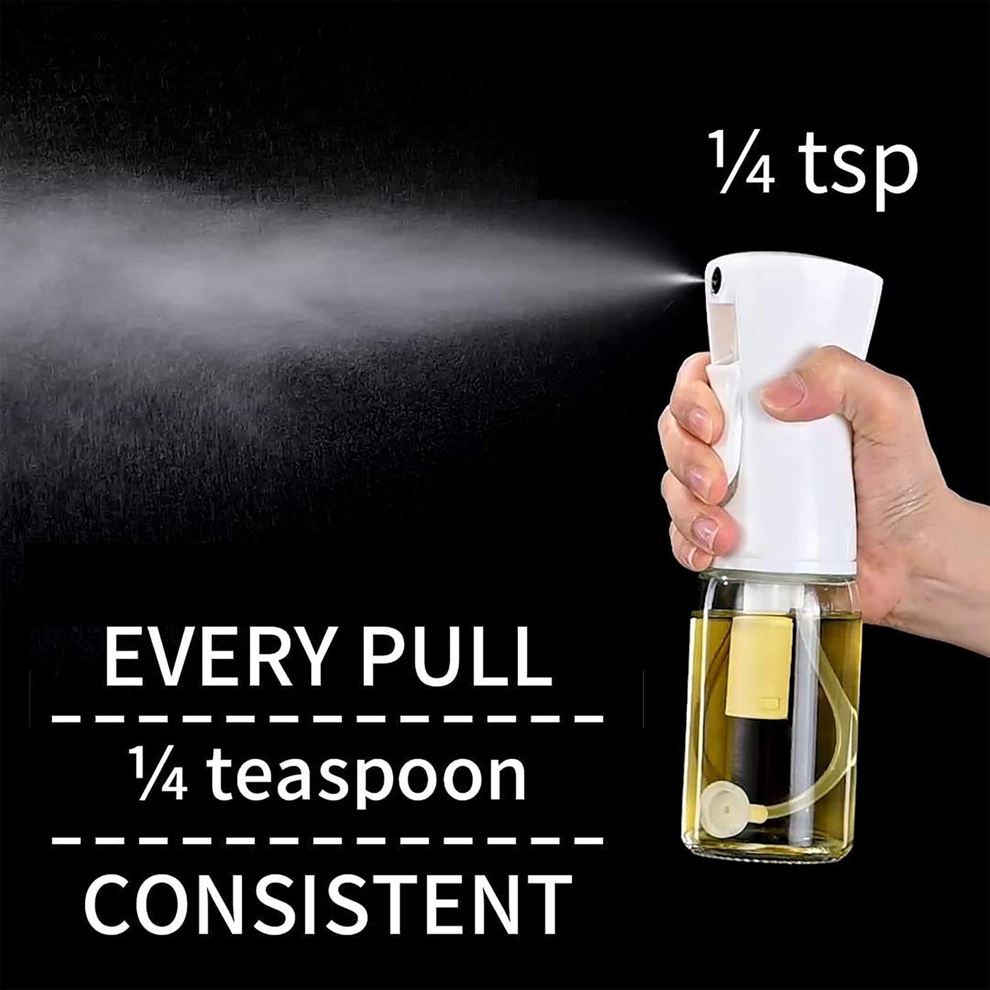 MyHome 101 Glass Oil Sprayer for Cooking - Olive Oil Mister Spray Bottle - 6.7 fl.oz - Air Fryer Accessories - Refillable Dispenser for Kitchen
