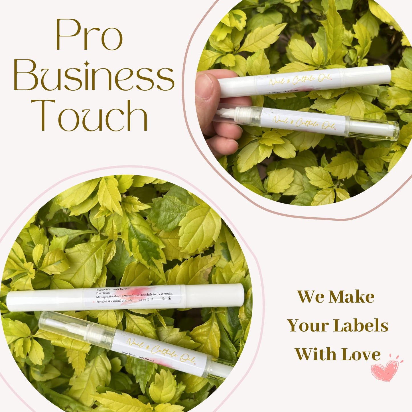 Empty Cuticle Oil Pen Label Sticker Nails Aftercare 3D Acrylic Sign Advice for Nail Room Decor