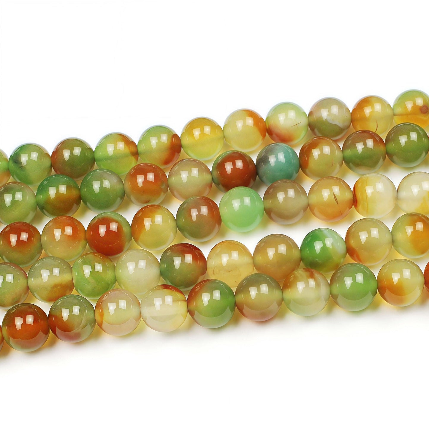 MJDCB Natural Peacock Agate Beads Red Green Agate Beads Round Stone Beads for DIY Necklace Bracelat Jewelry Making Strand 15" (10mm)