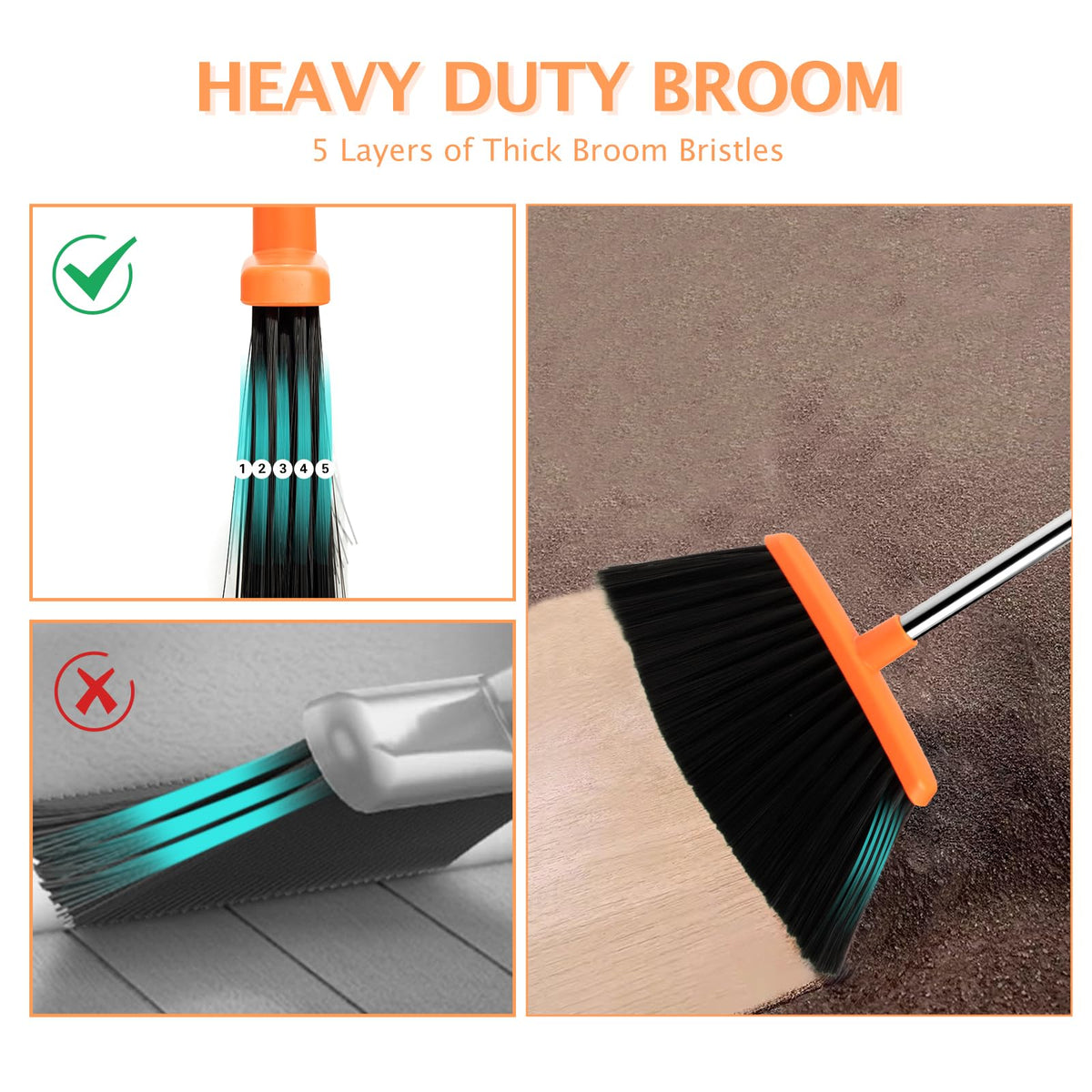 Broom and Dustpan Combo Set
