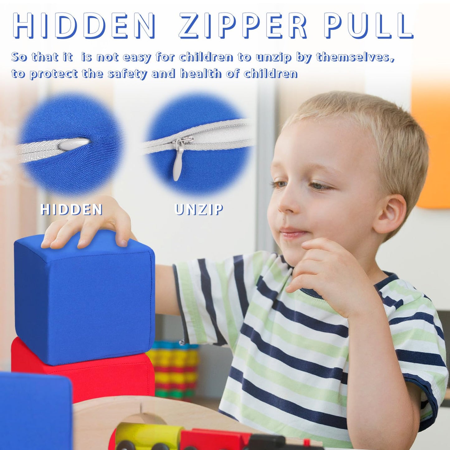 UHAPPYEE Foam Blocks for Toddlers, 18 PCS 5.5 inch Foam Soft Cubes for Kids, Colourful Building Blocks, Stacking Block Sets, Throwing Toys