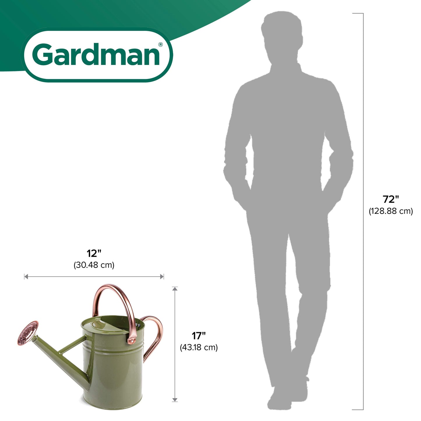 Gardman R34882 1 Gallon Watering Can, Tweed Green