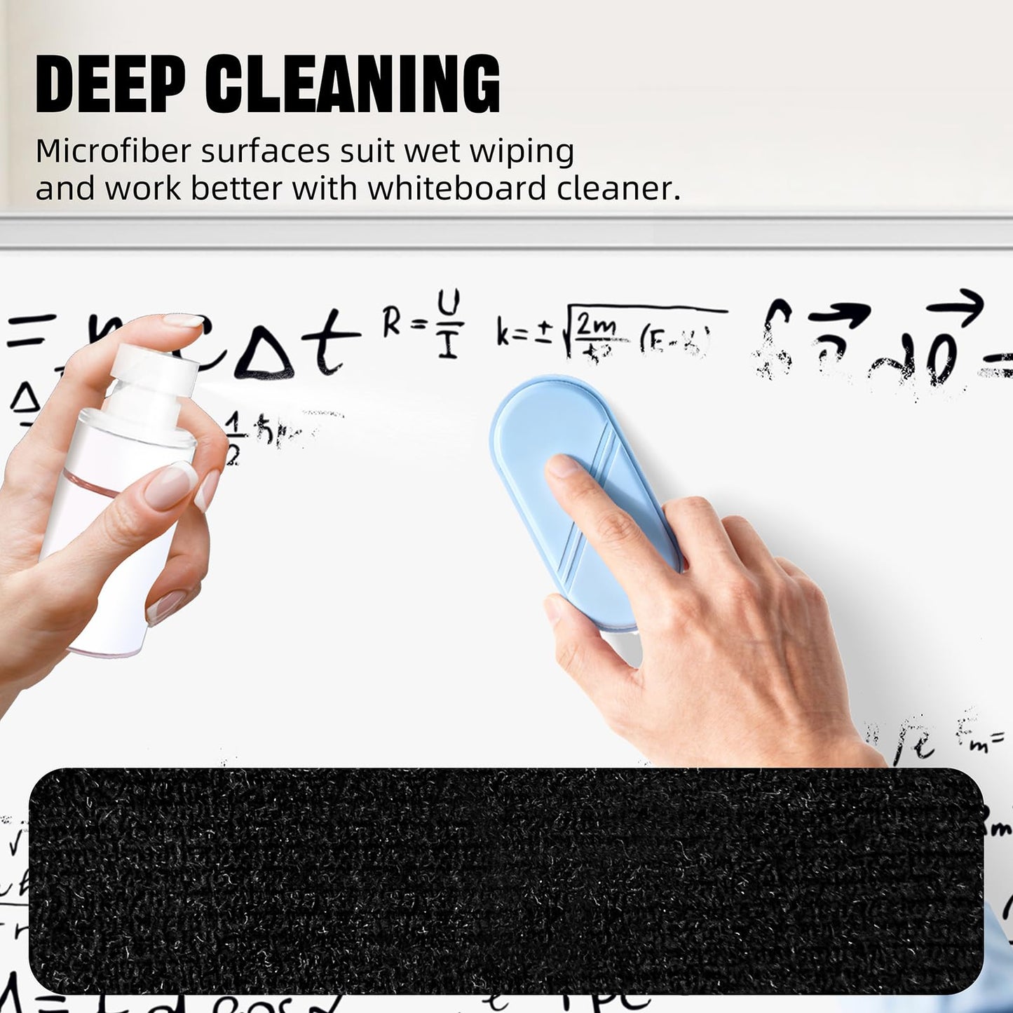FUNISKETCH Dry Erase Eraser, Detachable Magnetic White Board Erasers - 2 Pack,Glass Board Glass Whiteboard Eraser for Office and School Supplies (Blue)