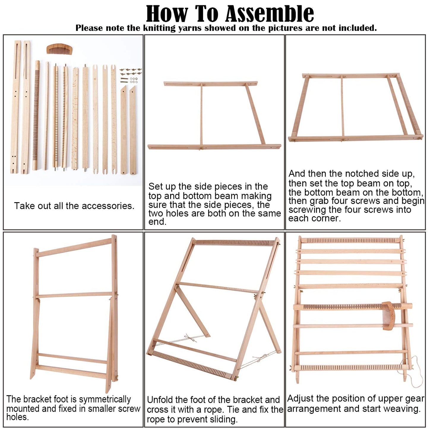 WILLOWDALE 25.2" H x 19.3" W Weaving Loom with Stand Wooden Multi-Craft Weaving Loom Arts & Crafts, Extra-Large Frame, Develops Creativity Weaving Frame Loom with Stand for Beginner