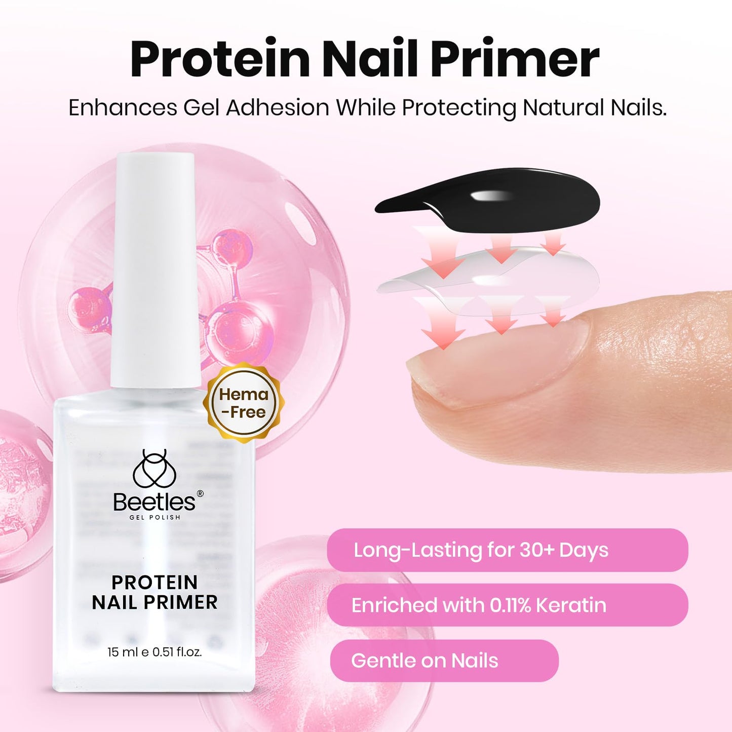 Beetles Tipex Lite Nail Tips Kit with Dehydrator & Primer, Medium Almond Full Cover Clear Nails 256PCS 16 Sizes, Mini UV Lamp, 20g Solid Nail Glue, Base & Top Coat, All-in-One Nail Starter Kit