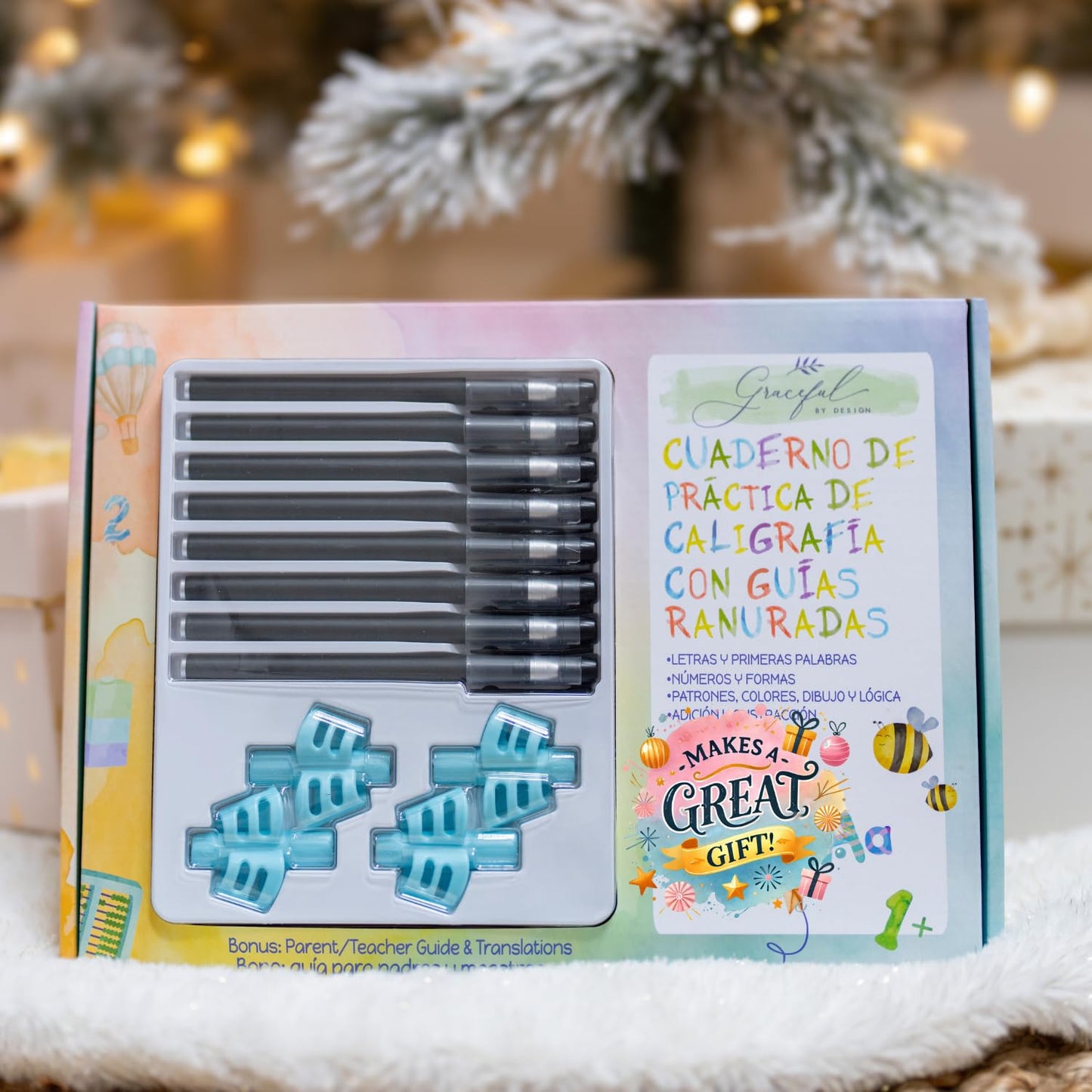 Grooved Handwriting Practice Books for Kids 3-7 in Spanish | Reusable Letter Tracing with Mess-Free Disappearing Ink | Teacher-Designed | Magic Grooved Writing Practice Books | Full Set