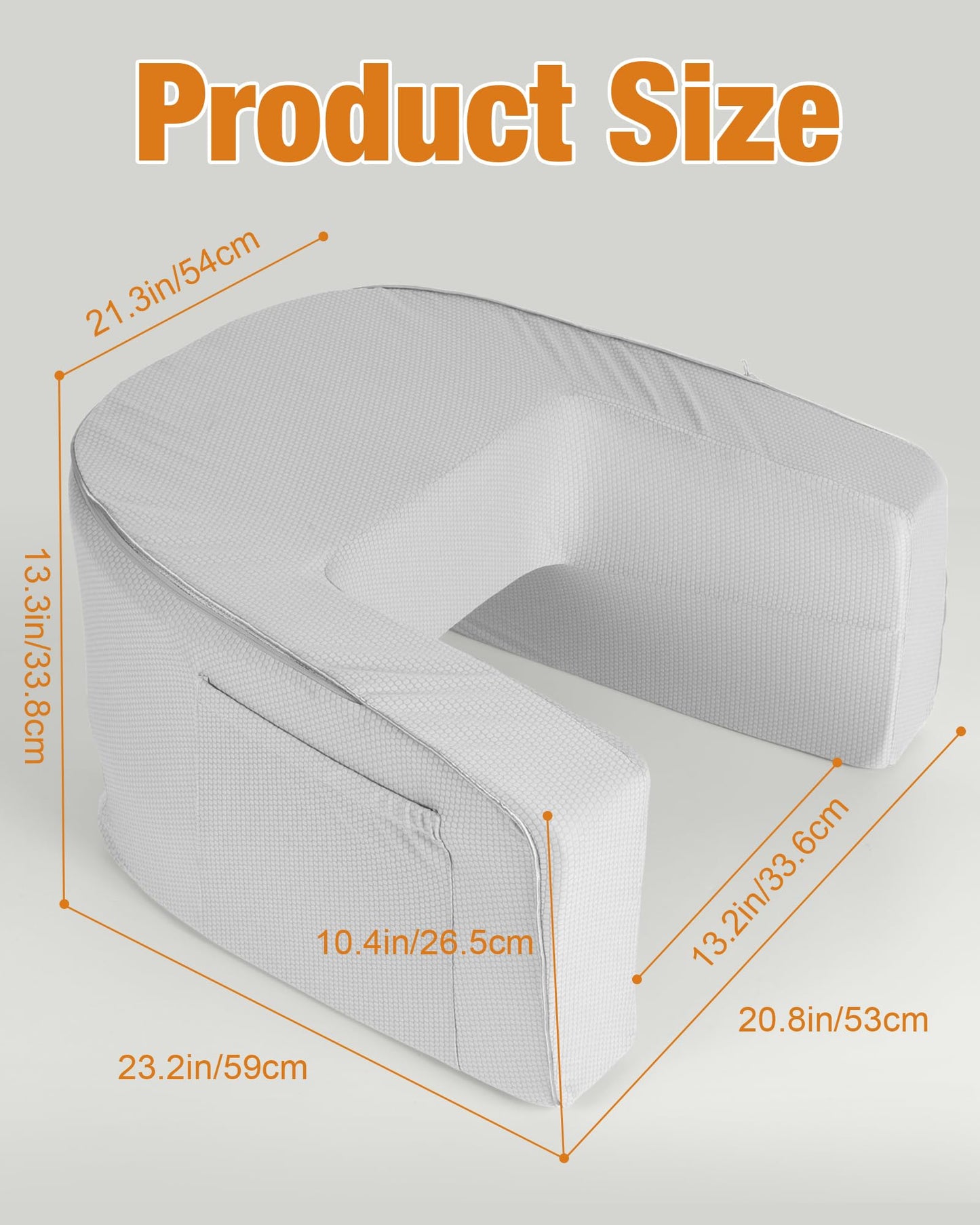 ASIEIT Lap Desk for Adults, 23.2" D x 20.8" W Memory Foam Gaming Pillow Desk with Arm Rest & Pocket, Bed Desk & Reading Pillow for Working, Gaming, Crochet on Couch, Bed, Carpet