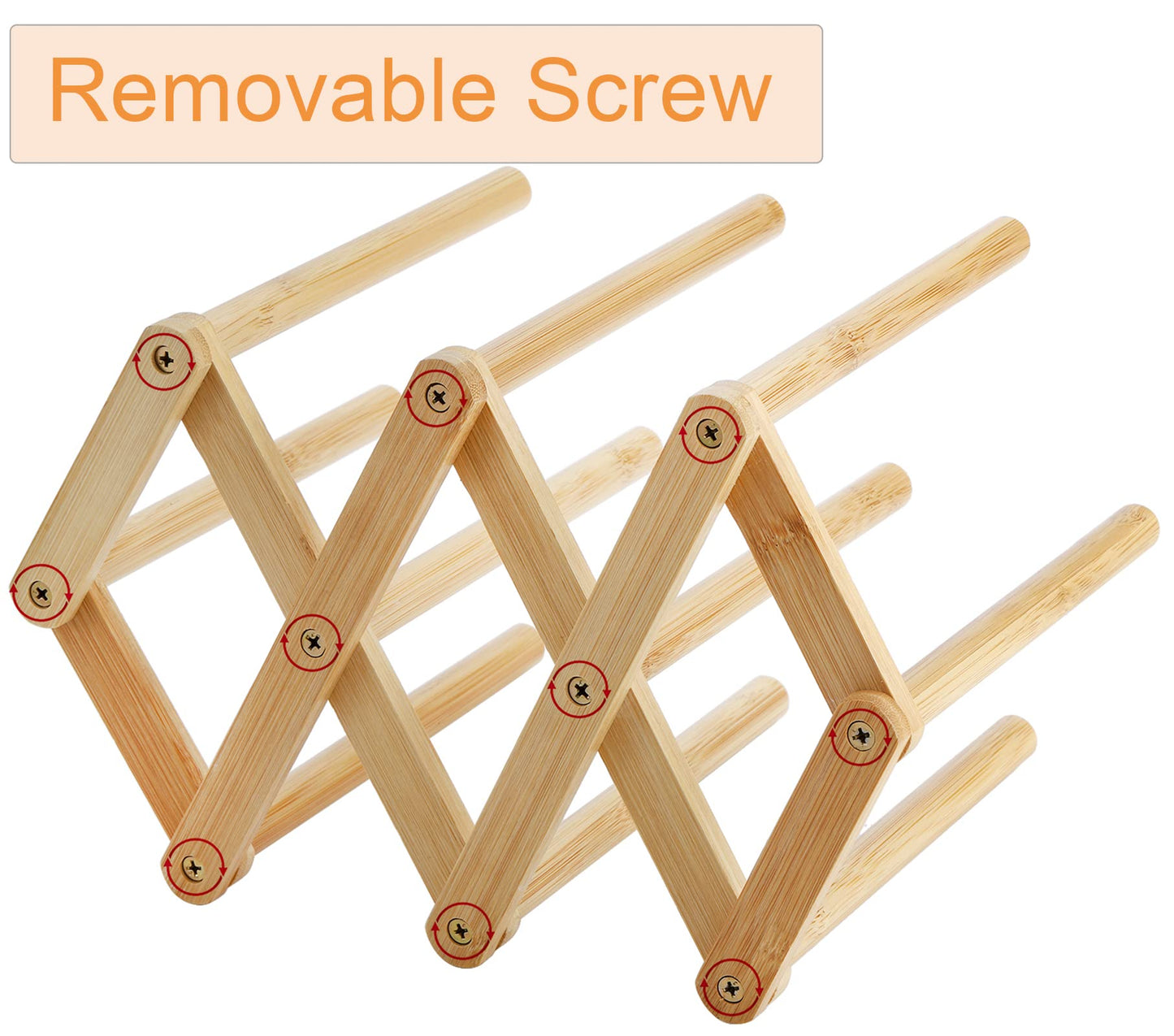 Yesland 2 Pack Wooden Bottle Drying Rack - Retractable Bamboo Dish Drying Rack Plastic Bag Drying Stander Holder for Water Bottles, Dish, Plate, Cup, Book, Pot Lid, Cutting Board, Reusable Baggies