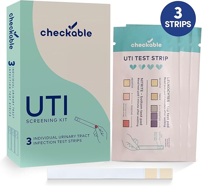 Checkable UTI Test Strips, Easy to use UTI Home Test kit for Women and Men, Fast and Accurate Results for Urinary Tract Health - 3 Count
