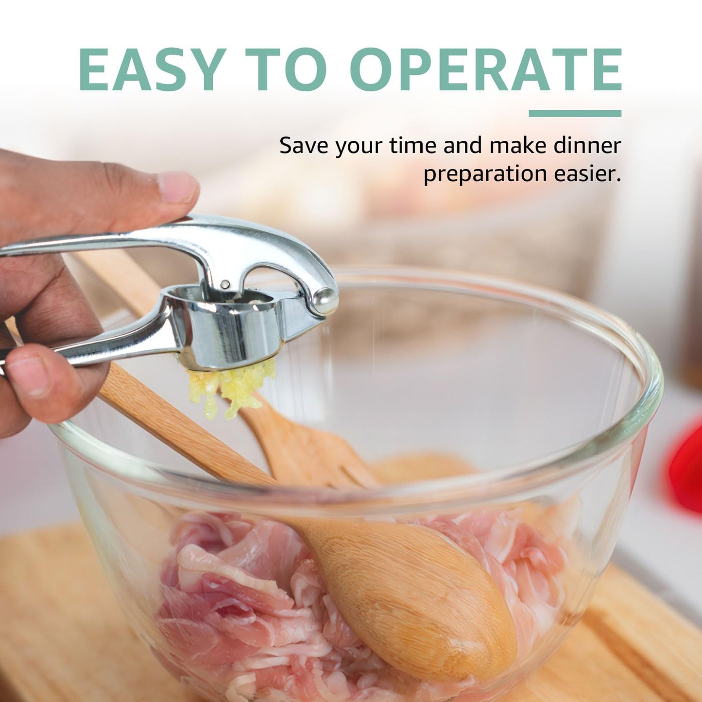 Garlic Press Crusher & Mincer – Easy Squeeze Ergonomic Handle, Heavy Duty Zinc Alloy, Dishwasher Safe, Includes Peeler & Cleaning Brush – Garlic Ginger Crusher Tool (Imperial Silver)