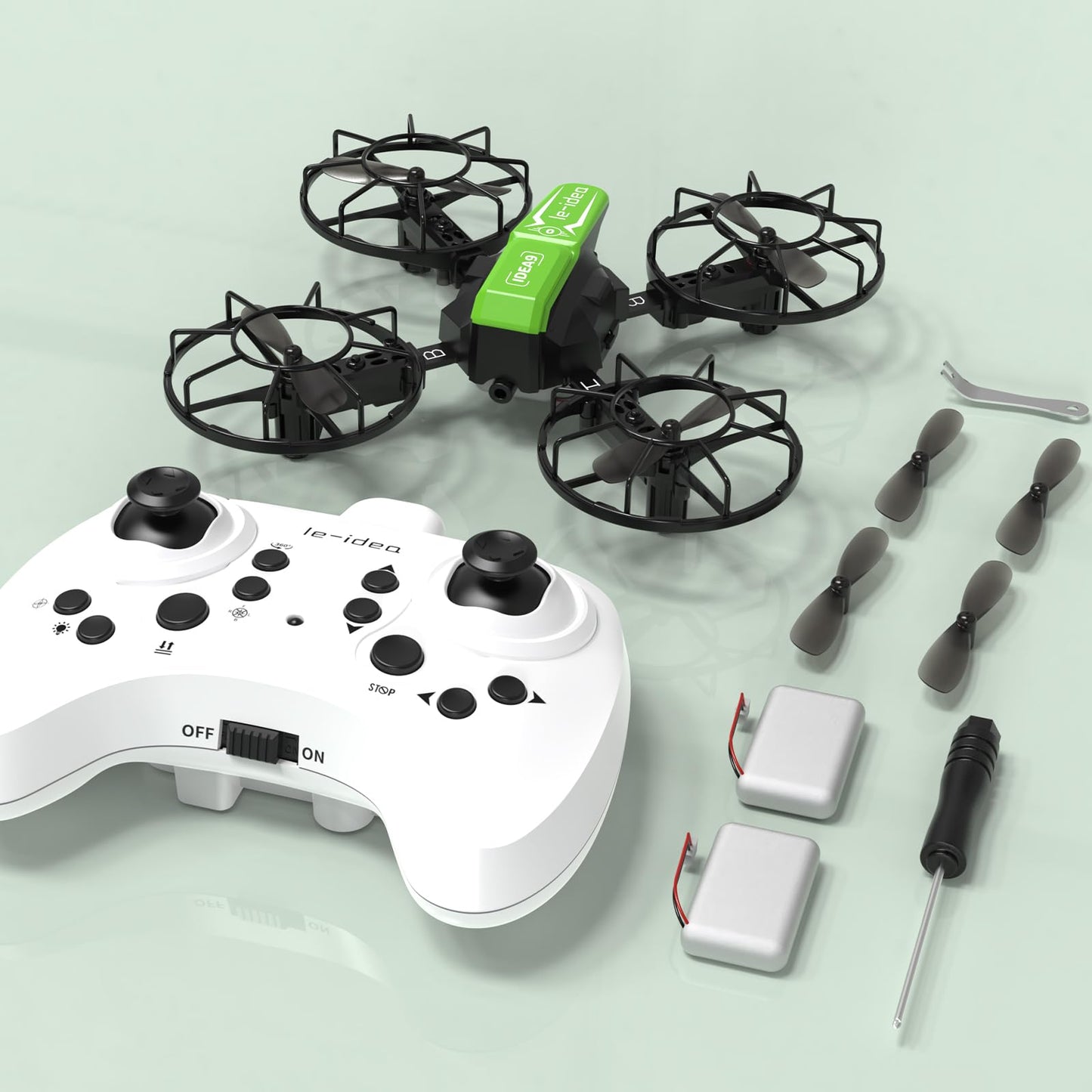 LE-IDEA Detachable Drone with Fun Competitive Mode Mini Drone with Headless Mode 360° Flips, RC Quadcopter With 2 Batteries, Assembling Educational Aircraft Easy to fly for Beginners IDEA9