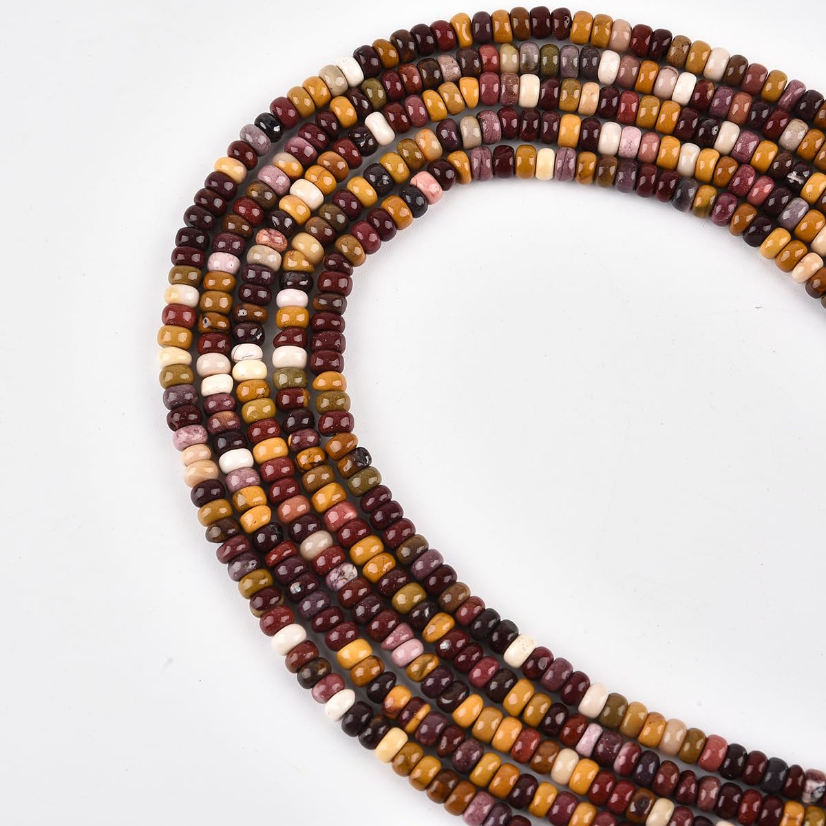 160pcs 4x2mm Natural Mookaite Jasper Disk Rondelle Spacer Stone Semi Precious Gemstone Loose Beads for Jewelry Making 15 Inch