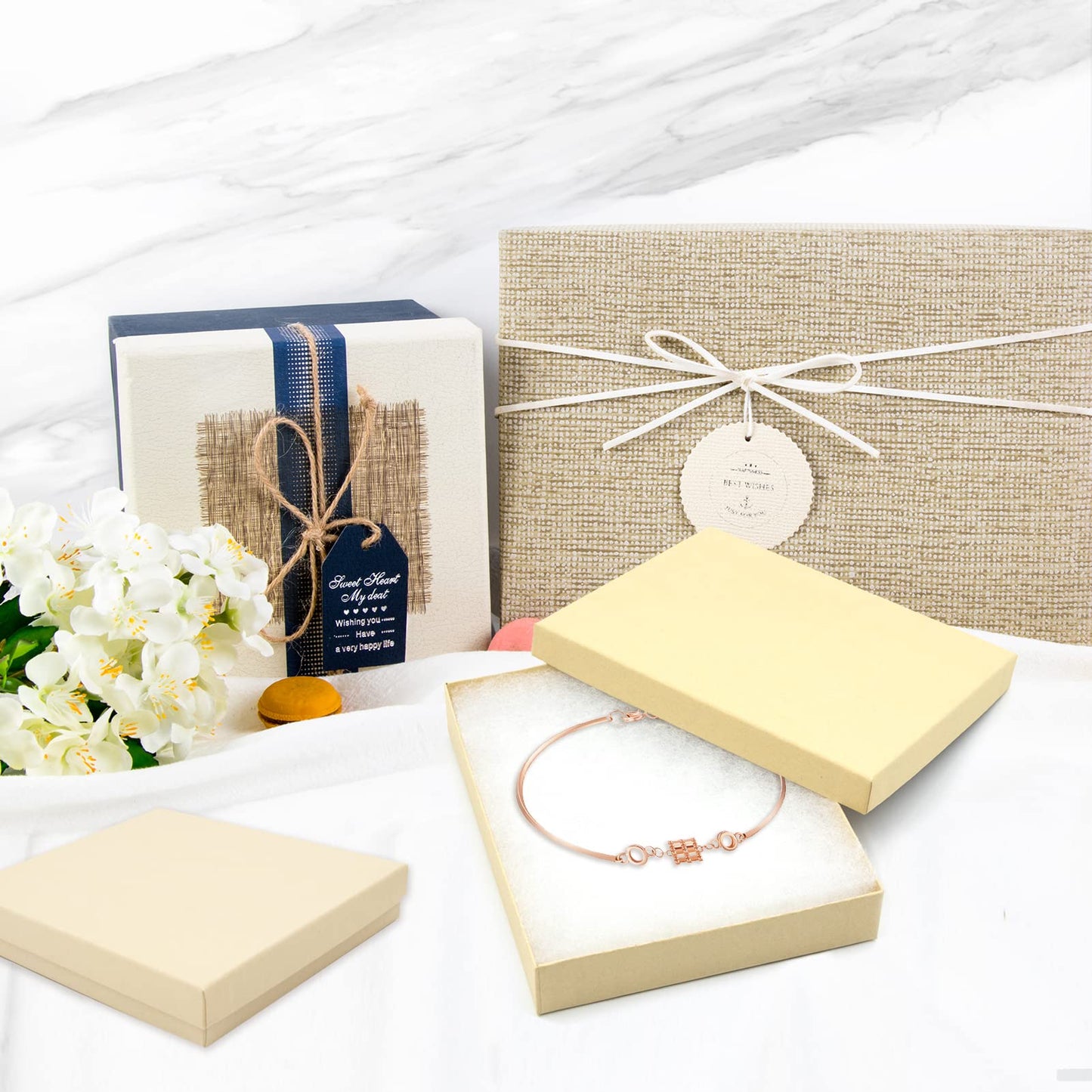 opaprain Cardboard Jewelry Brown Gift Boxes 10 Pack6x5×1 inches, its Apply to displaying Necklaces, Rings, Bracelets, Earrings