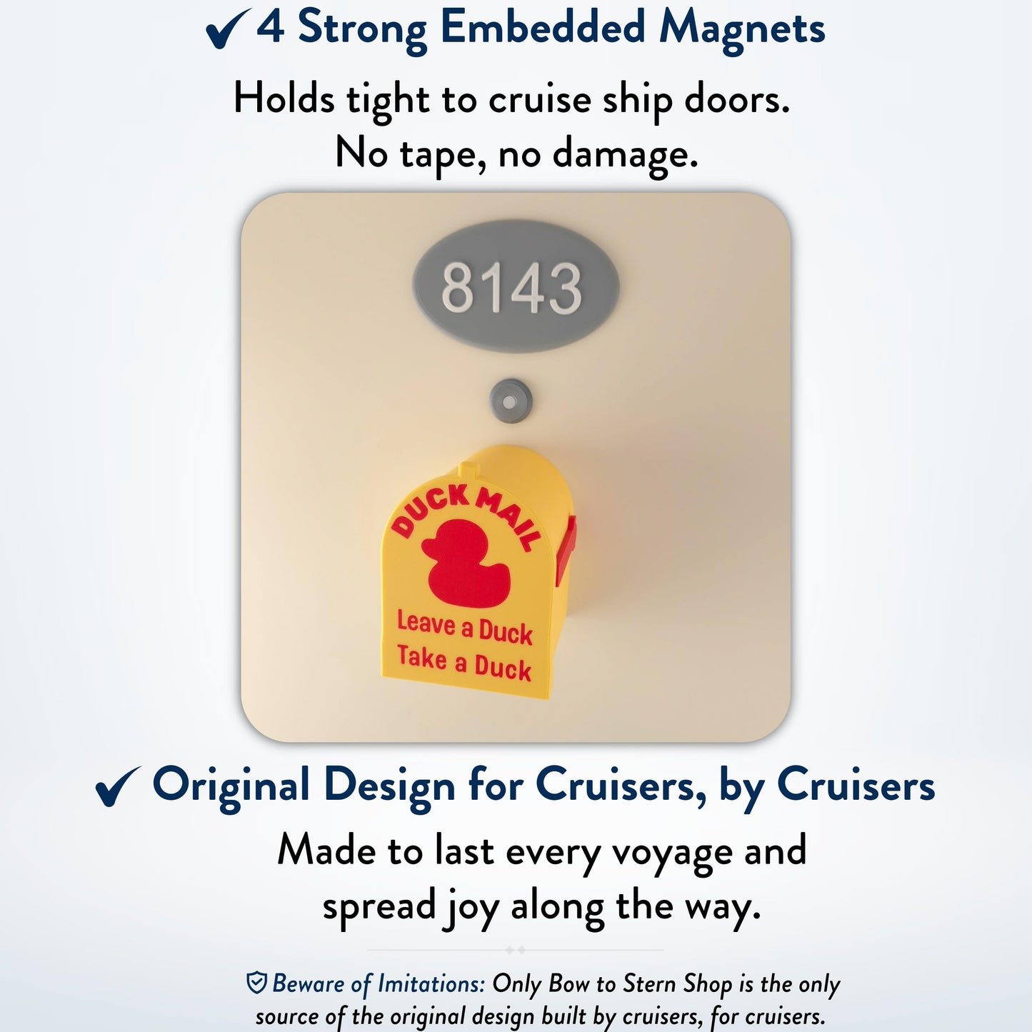 Cruise Duck Mailbox Magnet – The Original Leave a Duck Take a Duck Mailbox for Cruise Ship Doors, Fun Cruise Accessory and Essential Travel Gift by Bow to Stern Shop