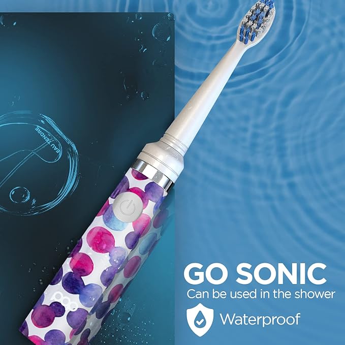 Pop Sonic Electric Toothbrush (Purple Bubble) - Travel Toothbrushes w/AAA Battery | Kids Electric Toothbrushes with 2 Speed & 15,000-30,000 Strokes/Minute, Dupont Nylon Bristles