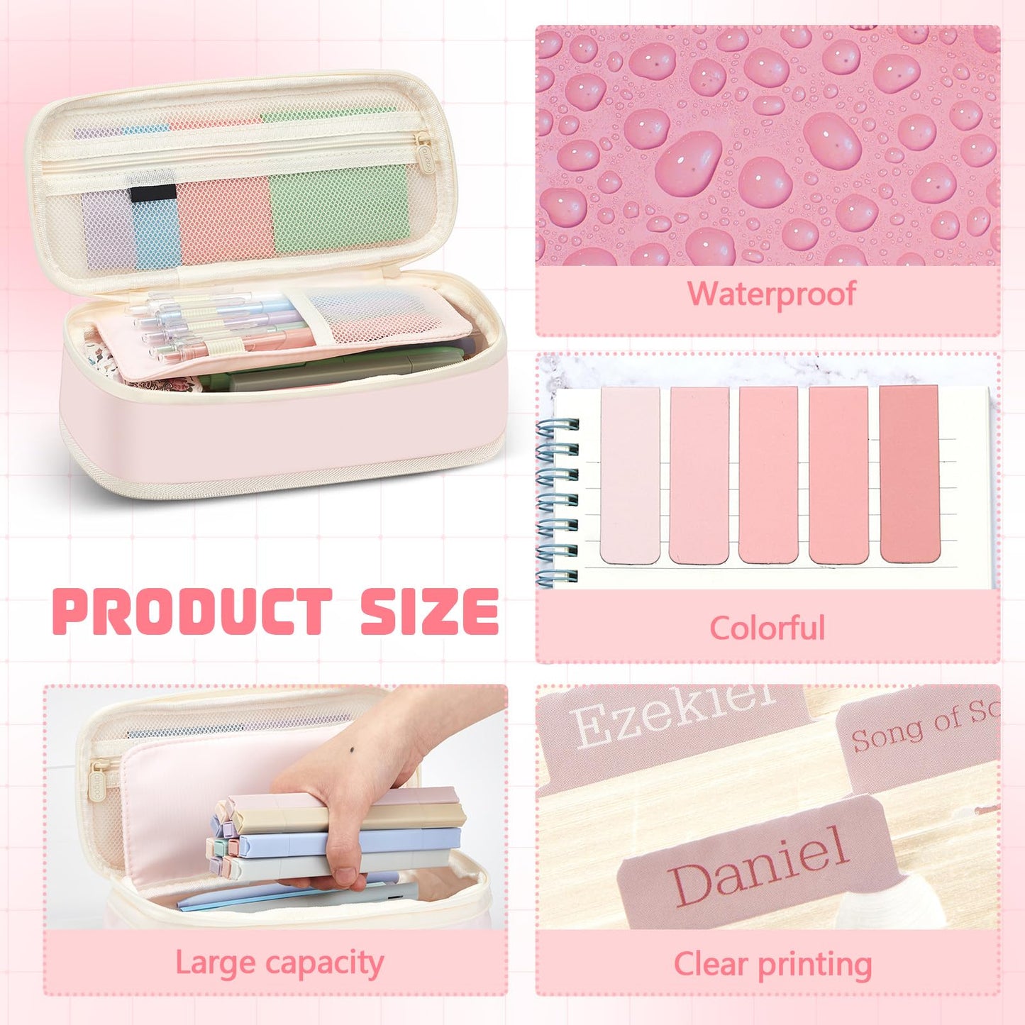 AmazingSpark 95 Pcs Aesthetic Study Kit with Cute Pen Case, Bible Study Journaling Kit, Highlighters, Sticky Notes, Pens, Washi Tapes, for College Students, School Supplies