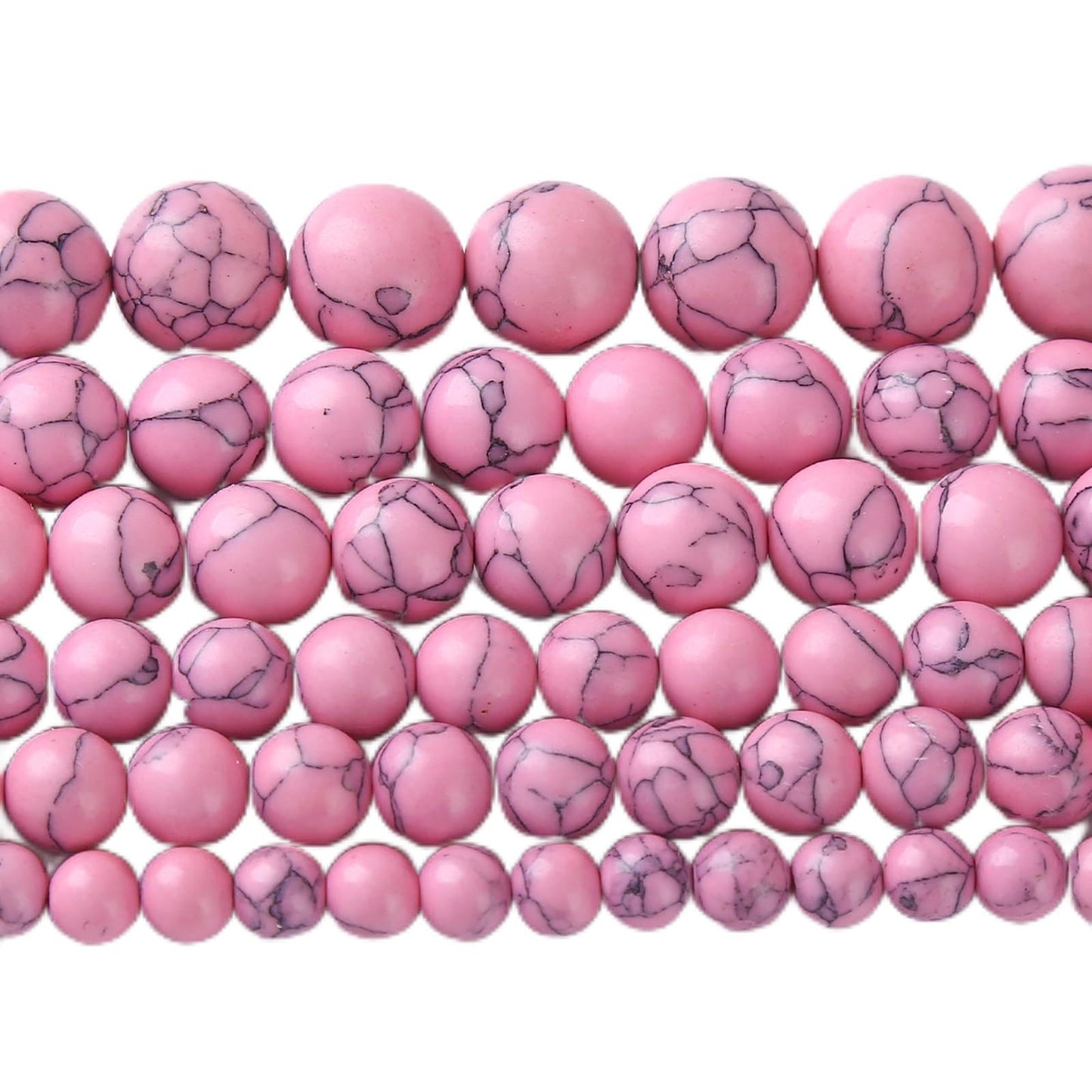 45pcs 8mm Pink Turquoise Beads Natural Stone Round Loose Spacer Beads for Jewelry Making DIY Bracelet Necklace 1 Strand 15inch