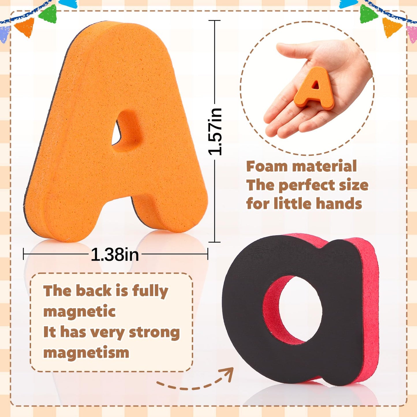 GINMIC Magnetic Letters and Numbers with Magnet Board, Alphabet ABC Magnets, Learning & Educational Toys - Uppercase Lowercase Math Symbols with Magnetic Whiteboard Chalkboard for Toddlers Kids