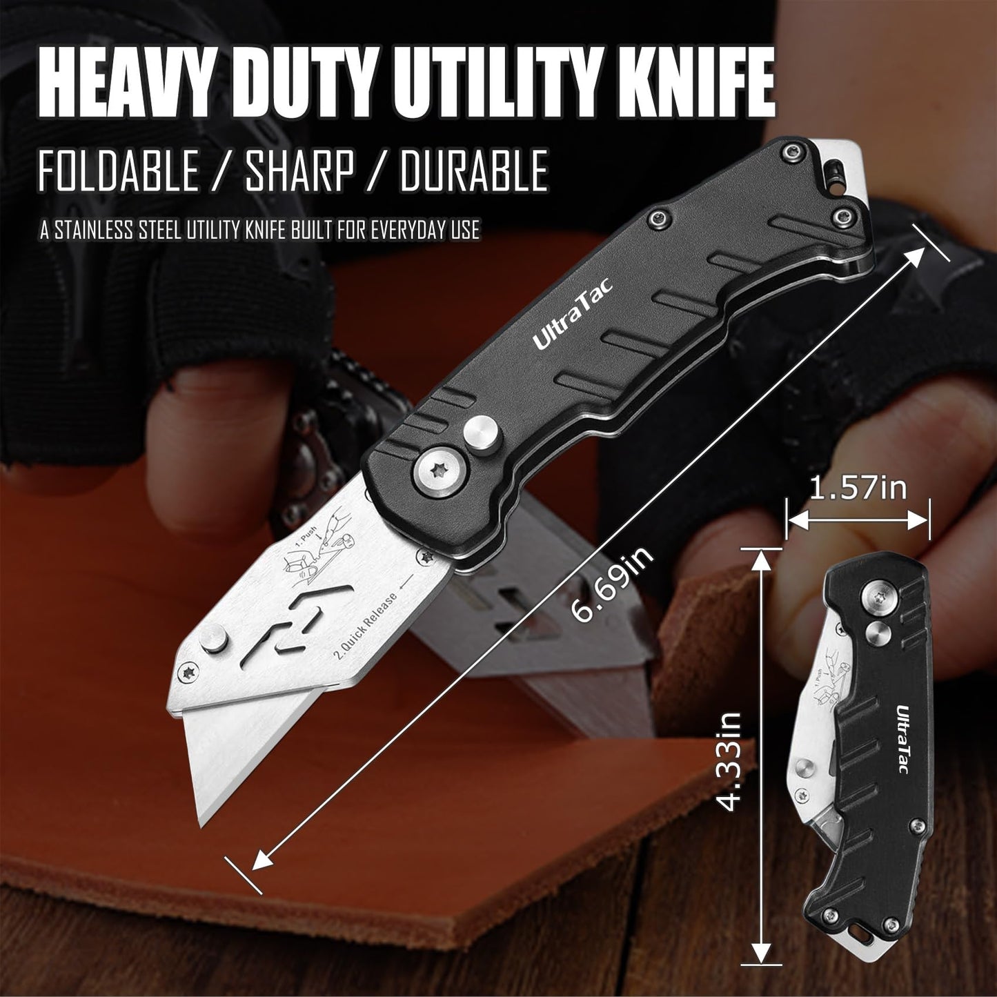 UltraTac Military Grade Multitool Gift Set for Men, Compact Survival Kit for Car Emergency, Birthday or Holiday Gift for Man, Pocket EDC Tools for Camping, Hiking & Quick Fixes - Stainless Steel