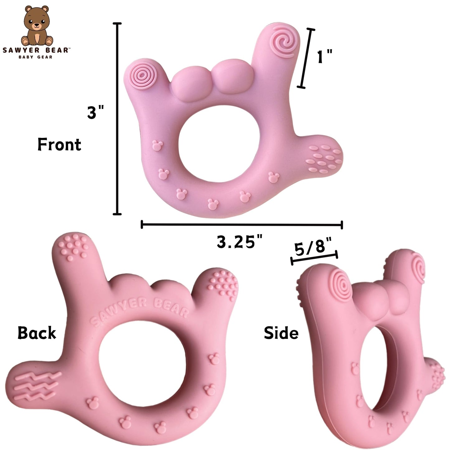 Silicone Hand Teether - I Love You Baby Teething Toy 0-12 Months | BPA - Free Toddlers Teething Relief | Massaging Teethers for Babies 3-6 Months | Infant Toy Teether 6-12 Months - Gift for Babies
