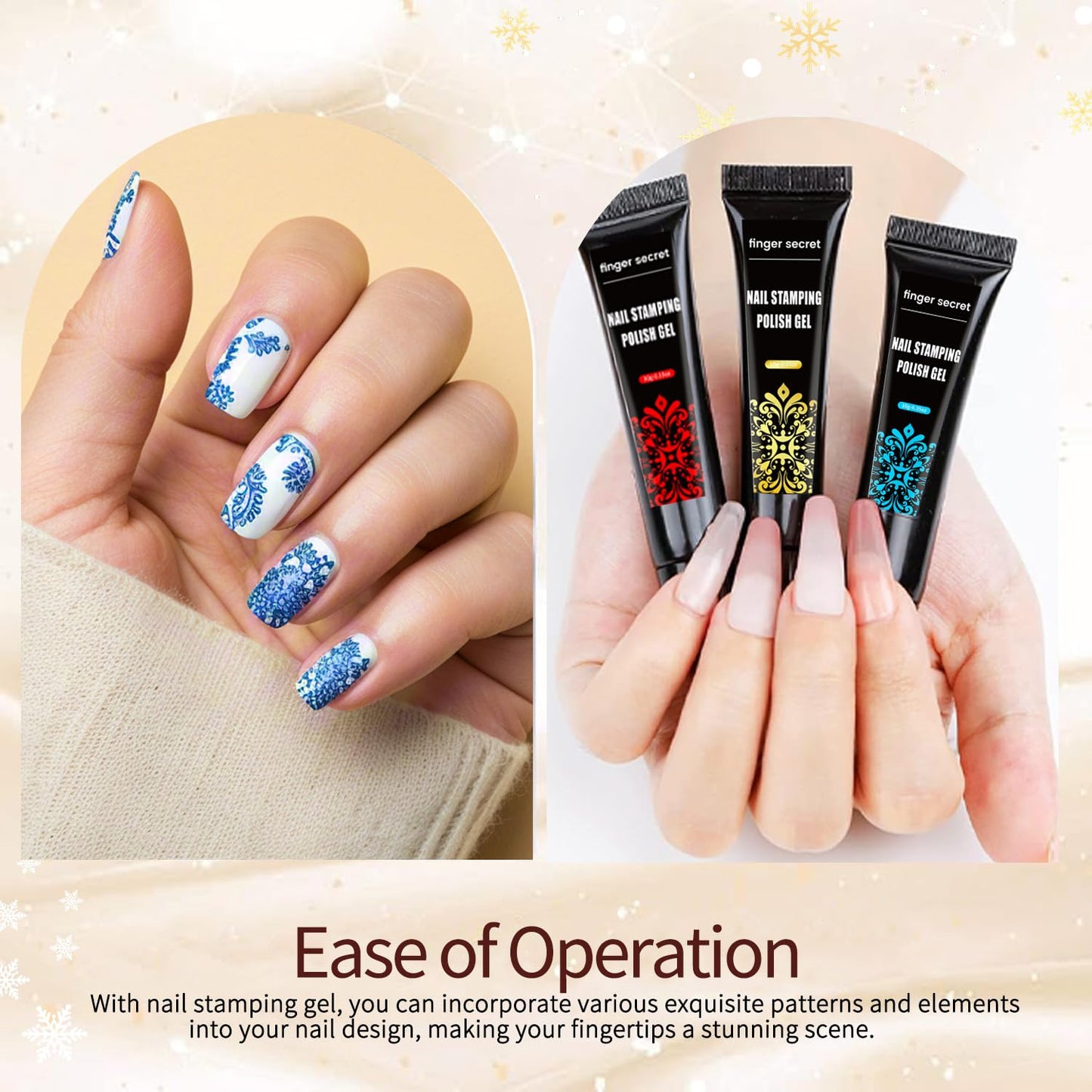 Nail Stamping Gel Polish Kit 4pcs Templates 8 Colors Nail Stamping Polish Gel Unleash Your Creativity with Our Kit Ideal for Home User and Nail Salon SET1