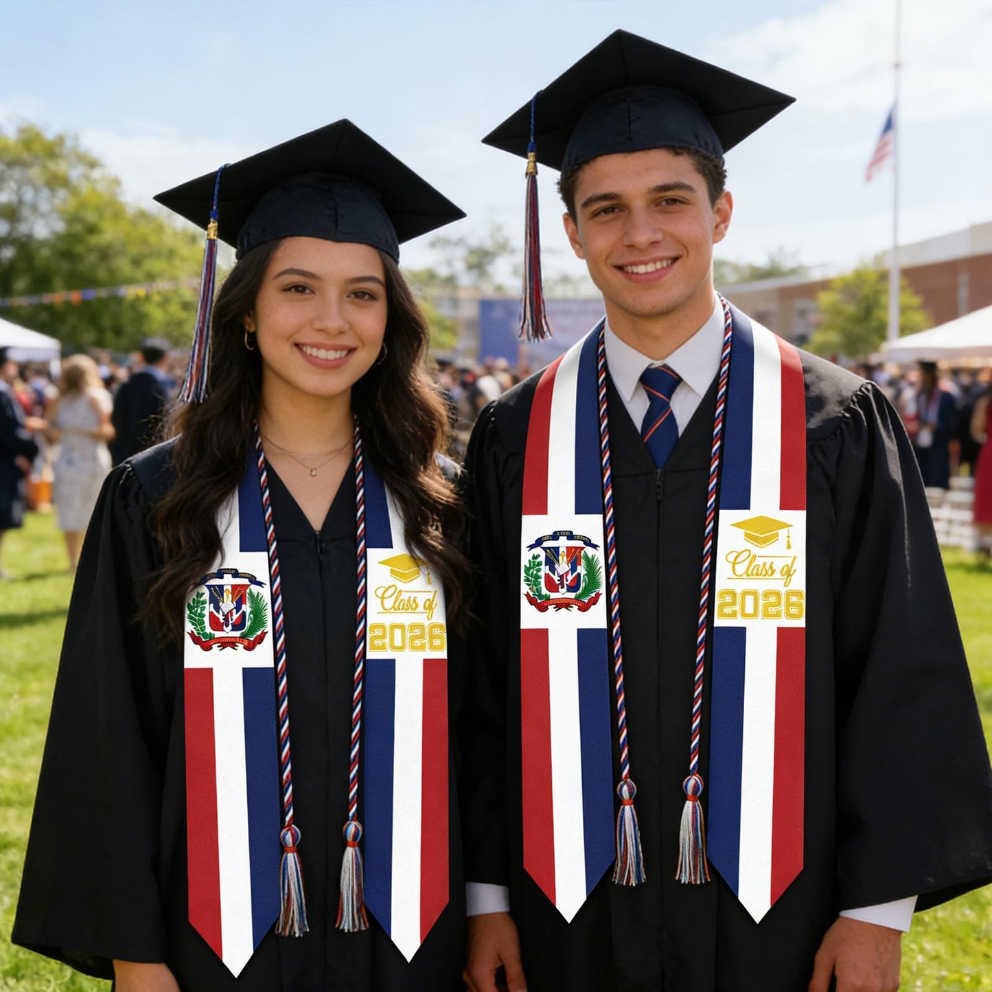 Silkovahamd 2026 Dominican Graduation Stole - Honor Cord, Class of 2026 Design for Dominican Graduates Ceremony Accessory Gifts