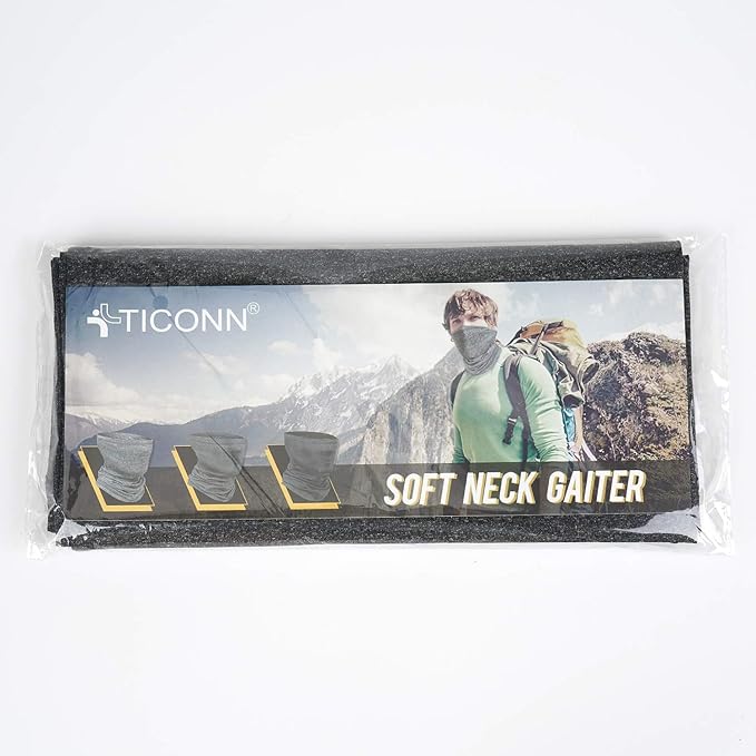 TICONN Neck Gaiter Face Cover Scarf, Breathable Sun & Wind-proof for Skiing Fishing Hiking Cycling